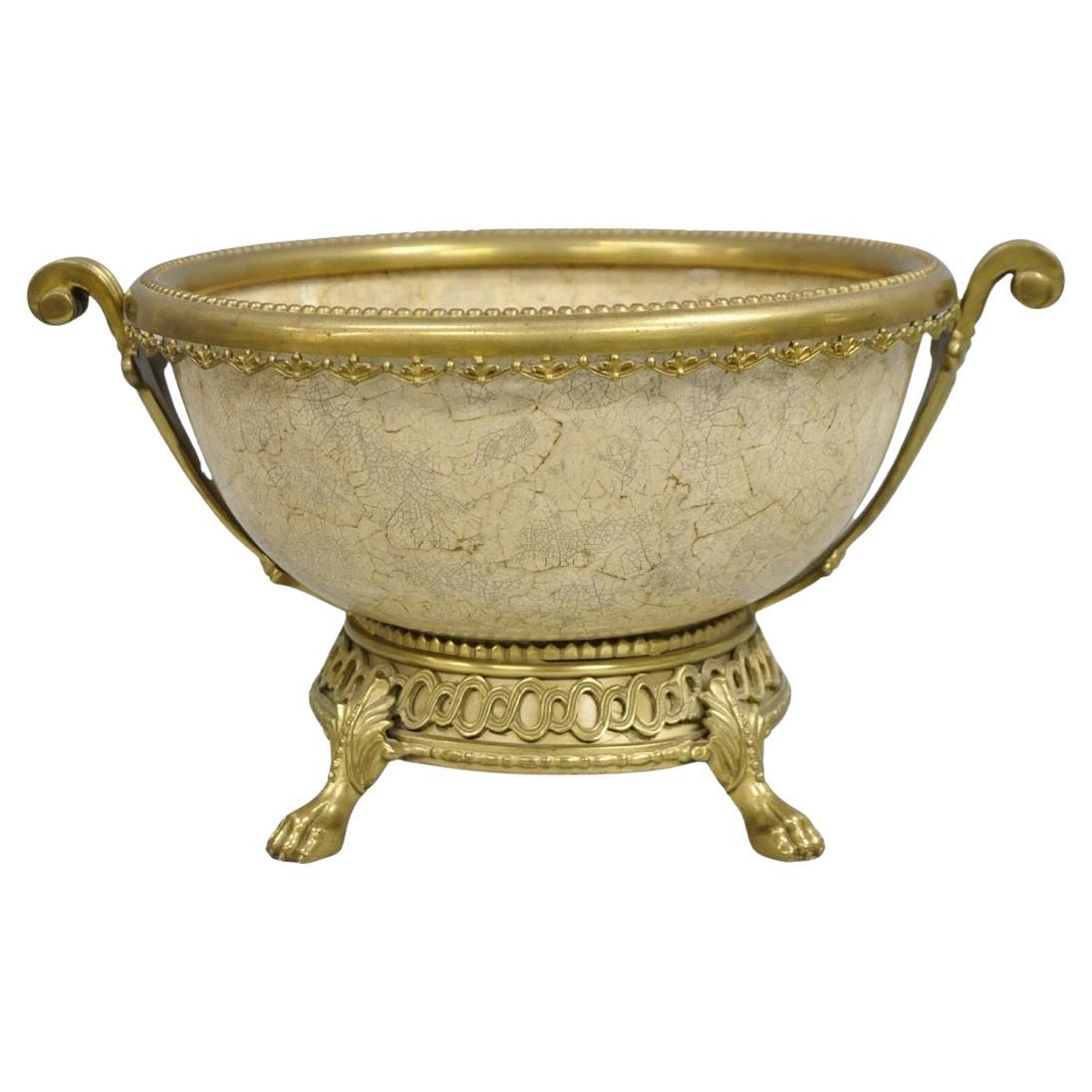 Decorative Crafts Inc. Centre de table en bronze de style victorien français Coupe à fruits en vente