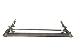 Decorative Crafts Inc Victorian Revival Brass Fireplace Fender Fleur De Lis 54"