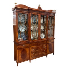Decorative Crafts Stile Federale Italiano Armadio intarsiato in legno satinato / Fronte di rottura