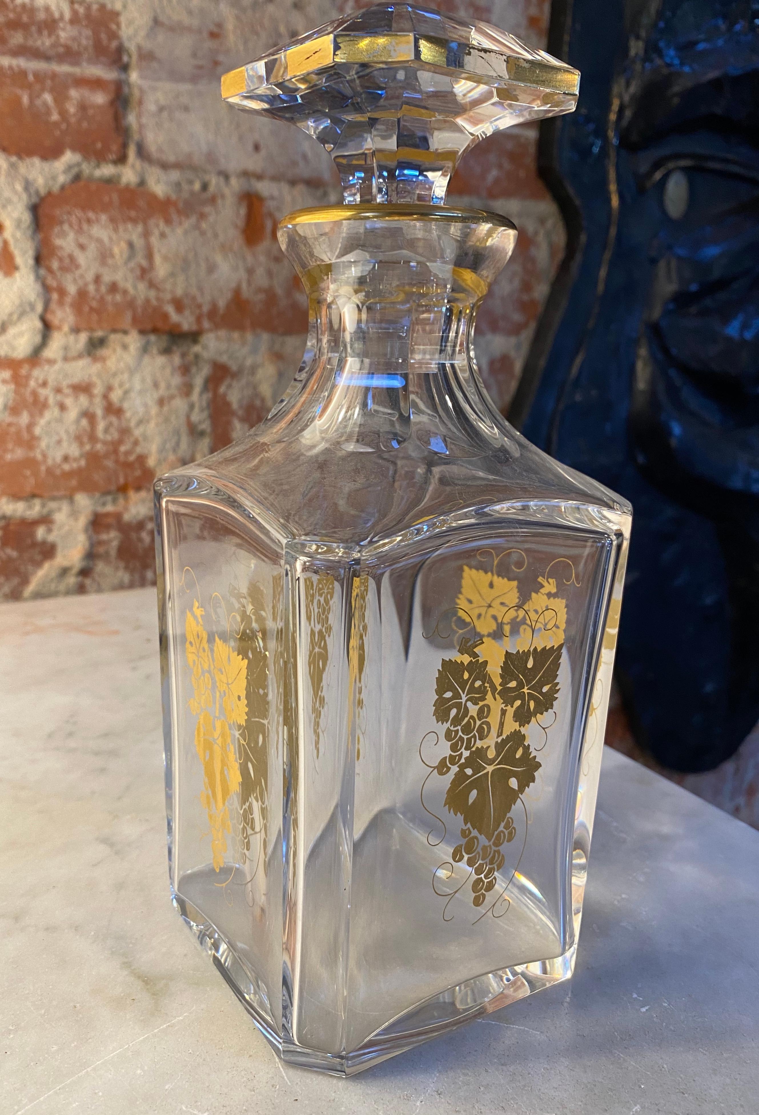 Mid-Century Modern Decorative Crystal Bottle 1950s For Sale