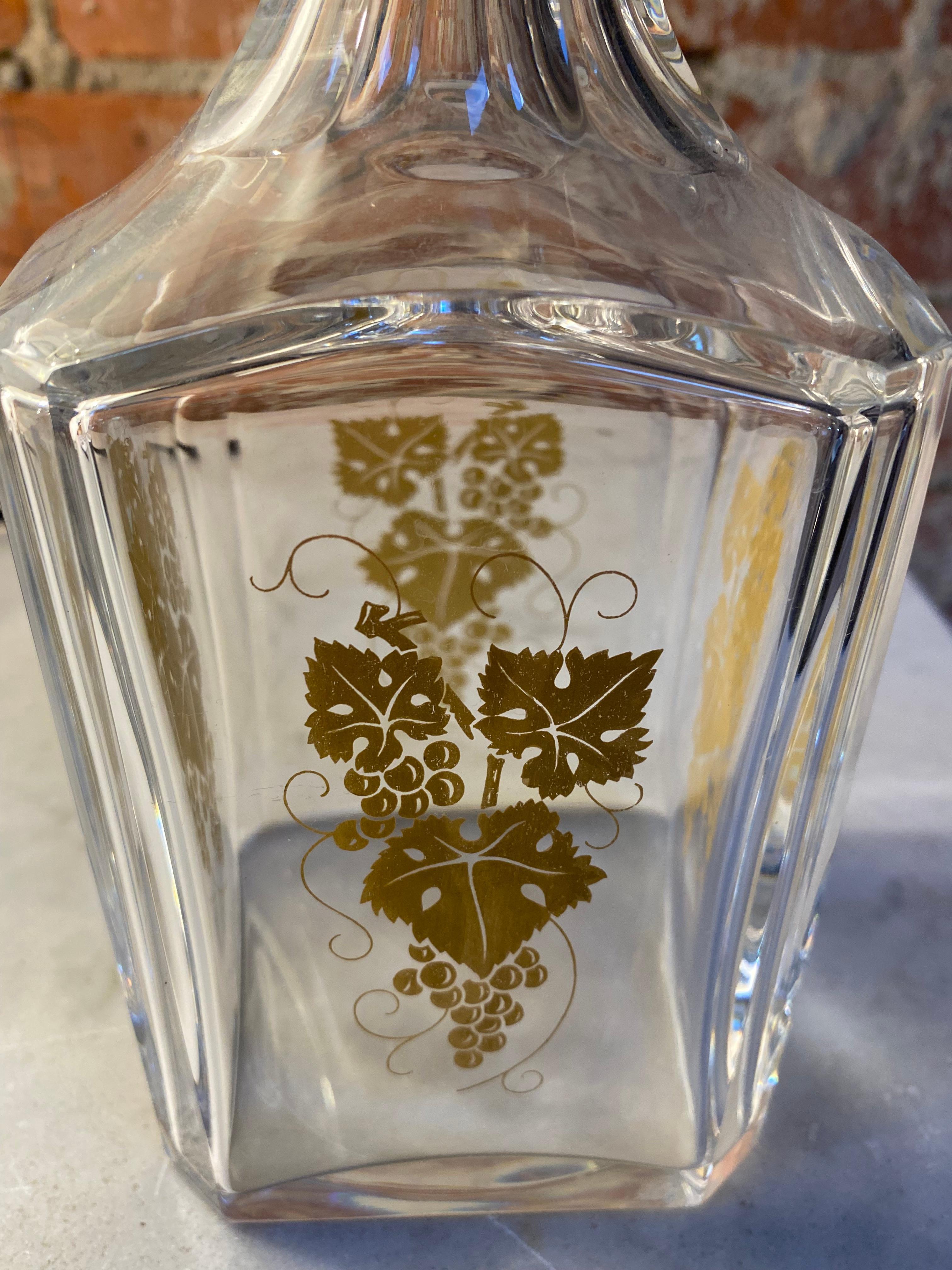 Decorative Crystal Bottle 1950s In Good Condition For Sale In Los Angeles, CA