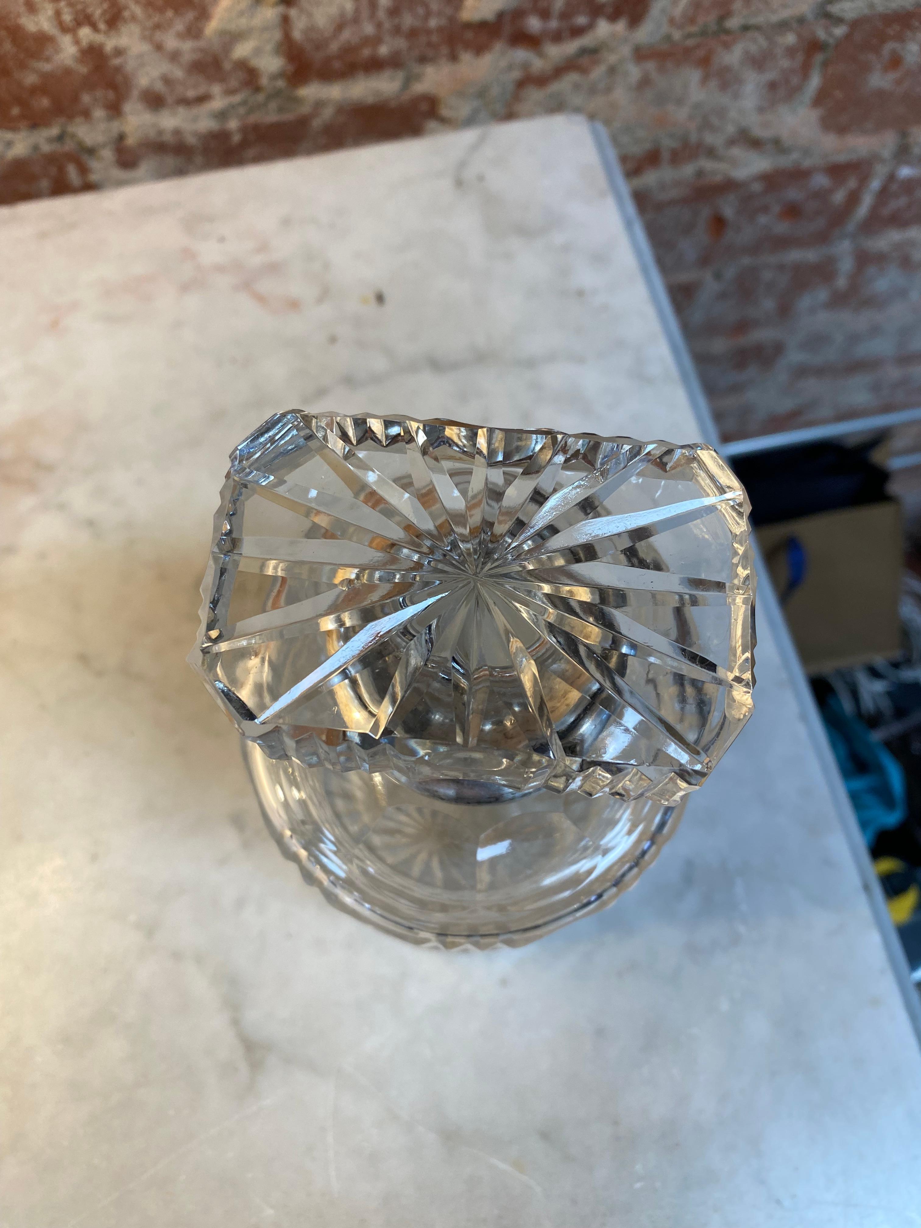 Decorative Crystal Bottle Made in Italy, 1950s In Good Condition For Sale In Los Angeles, CA
