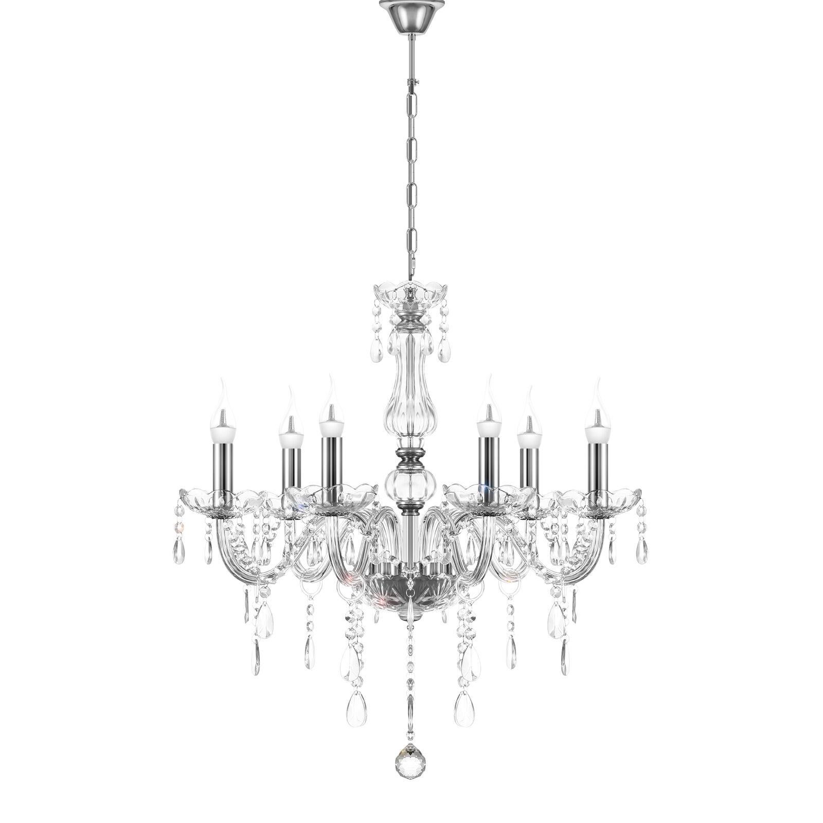 Plated Decorative Crystal CEILING LAMP Pendant Venetian Hollywood Regency Chandelier For Sale