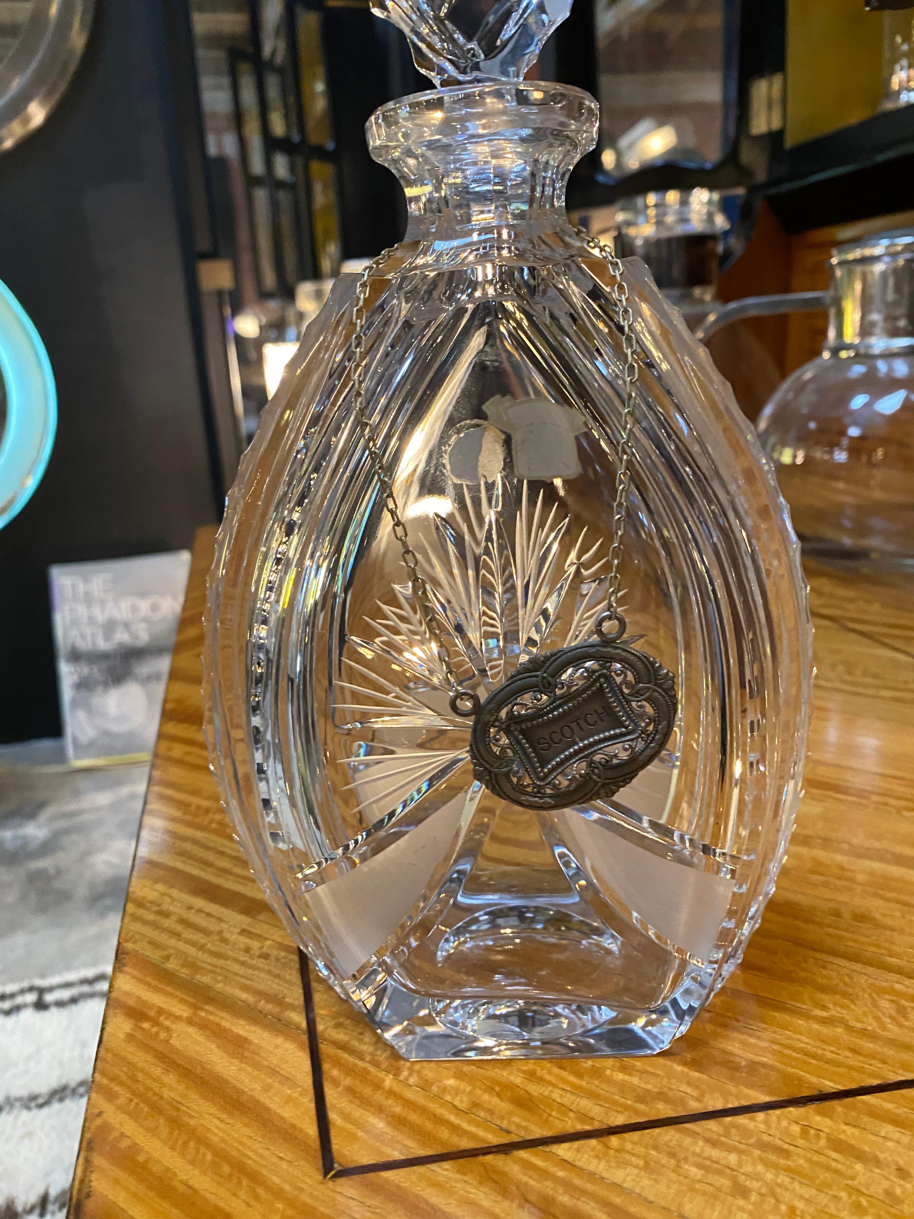 Argento Decanter / Bottiglia decorativa in cristallo Made in Italy, anni '50 in vendita