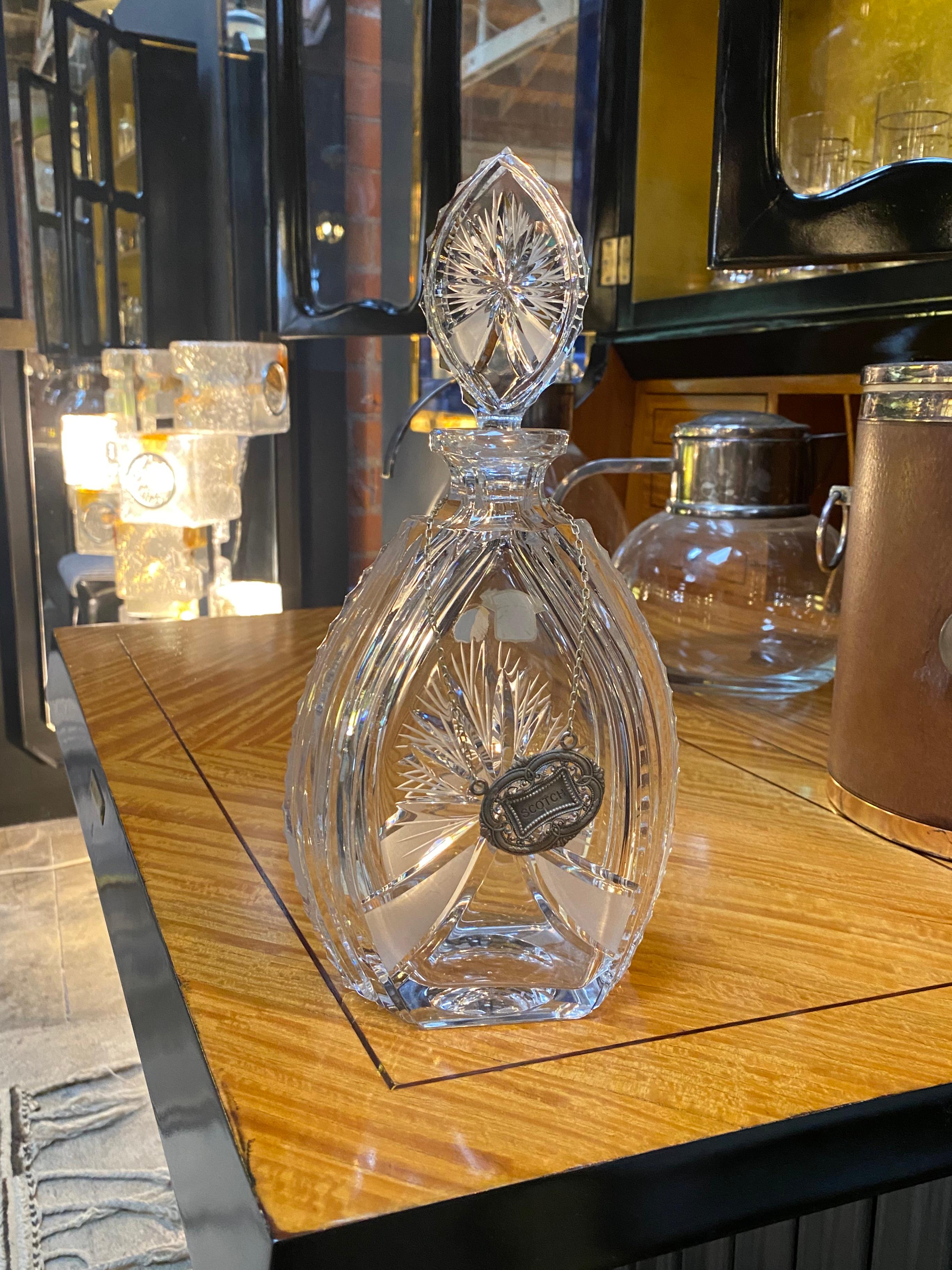 Decorative Crystal Decanter / Bottle Made in Italy, 1950s For Sale 1