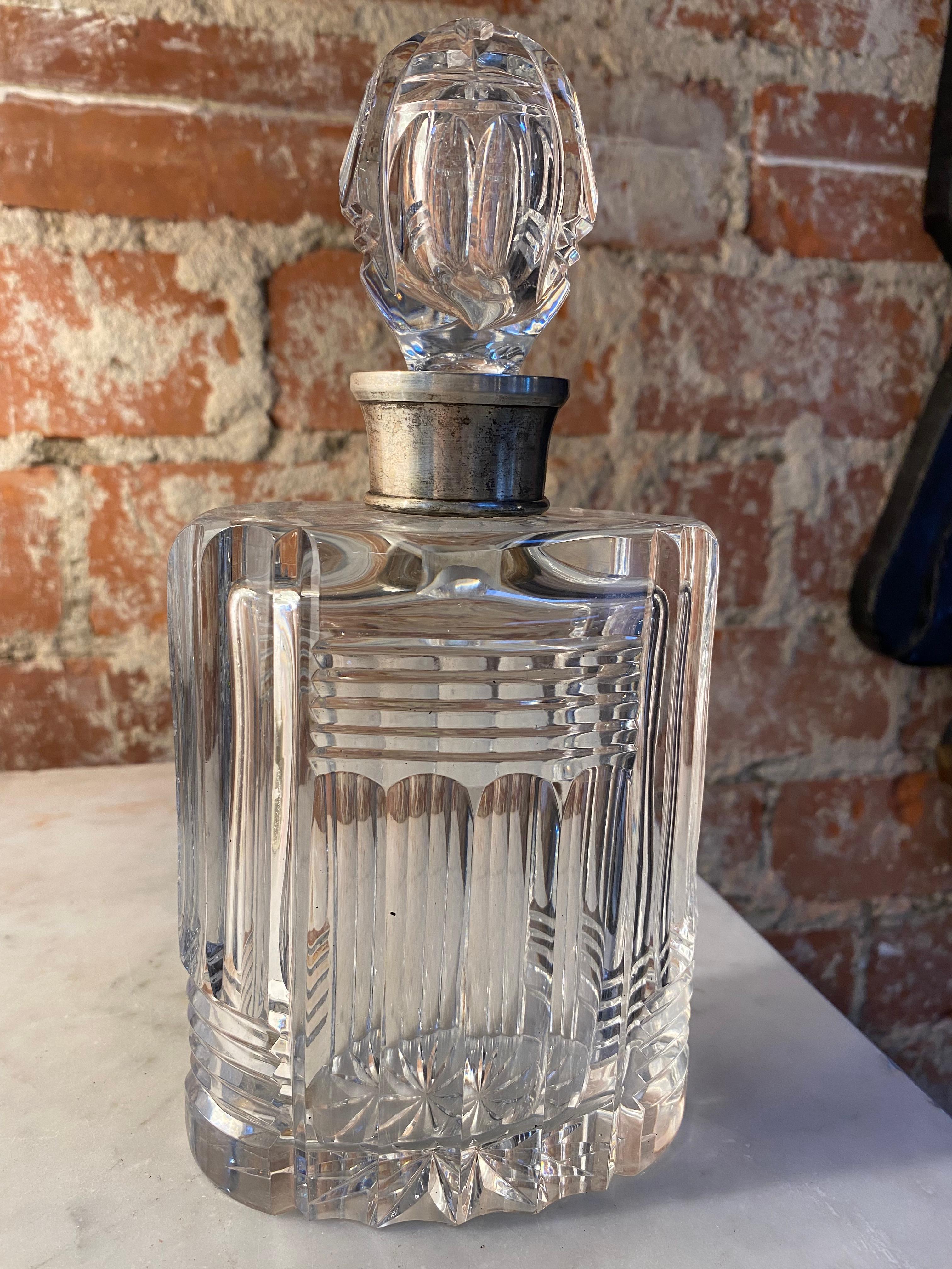 Decorative Italian crystal bottle made in 1960s.