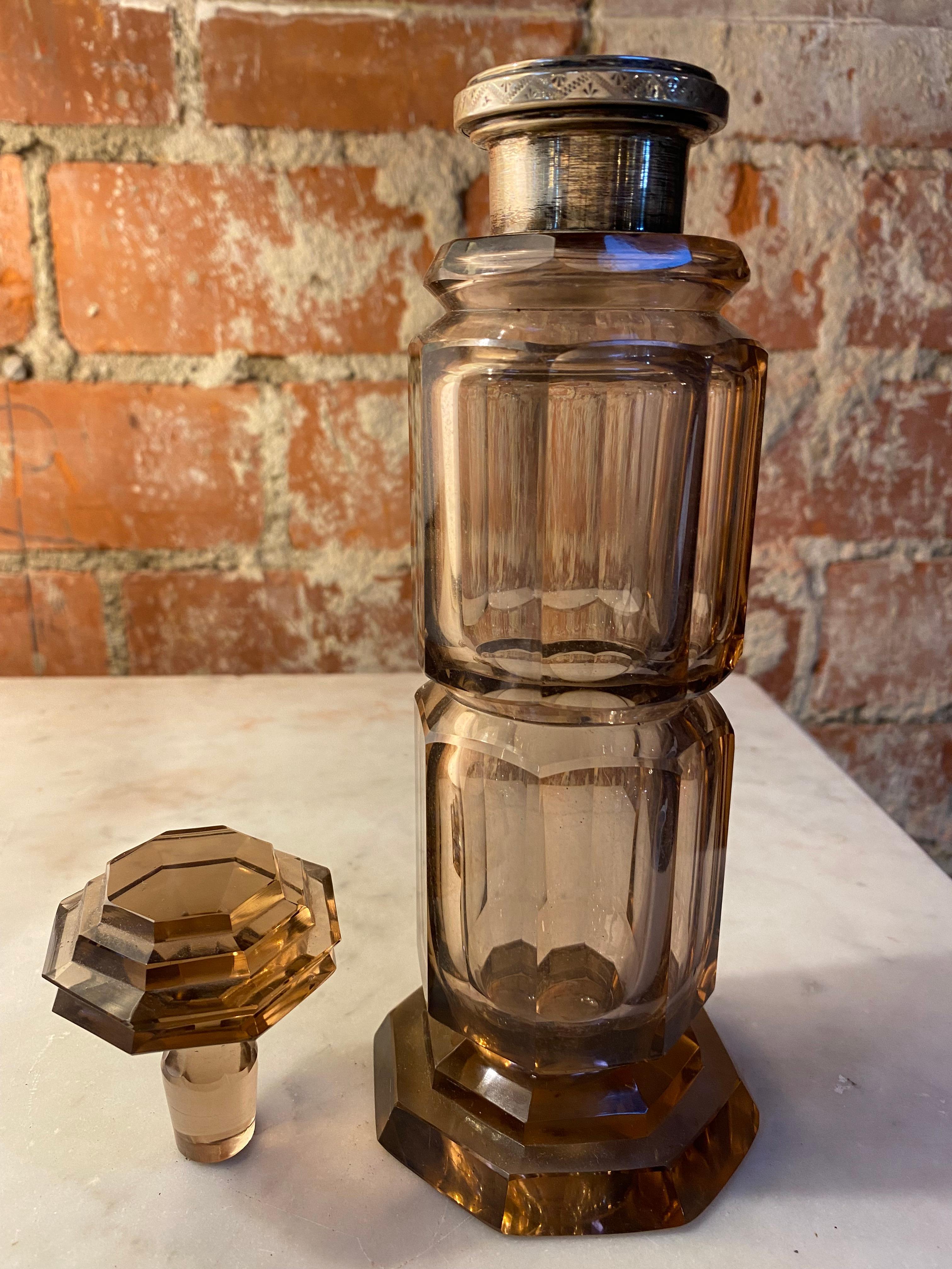 Late 20th Century Decorative Crystal Red Bottle, 1970s For Sale