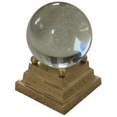 Decorative Crystal Sphere on Brass Base