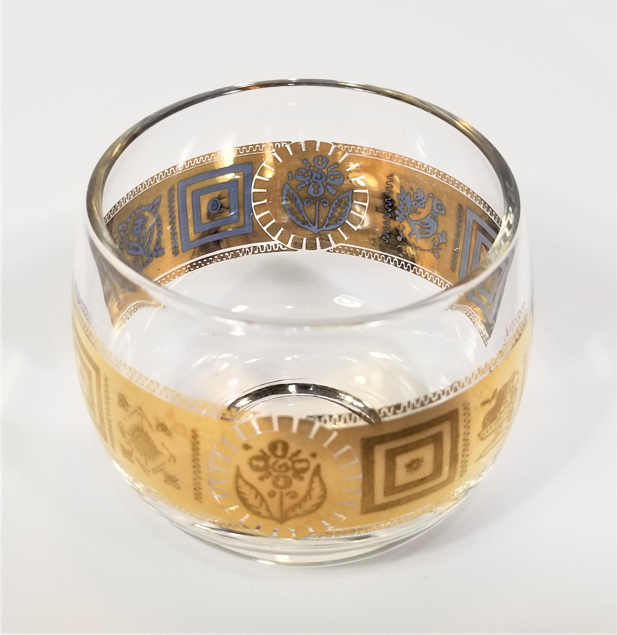 Culver 22K Gold Glassware Barware Cocktail Set Mid. Century 1960s 10