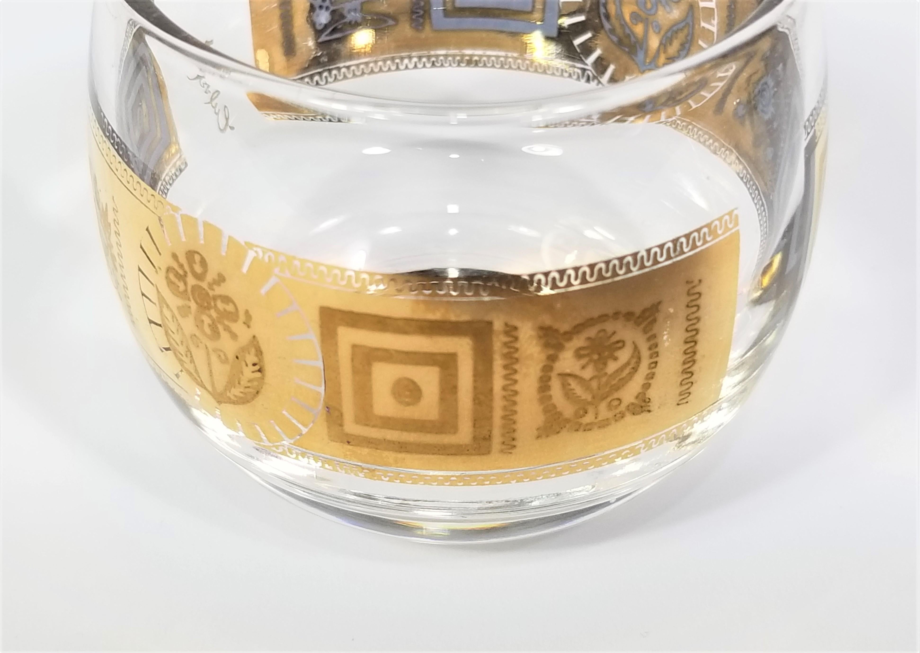 Culver 22K Gold Glassware Barware Cocktail Set Mid. Century 1960s 11