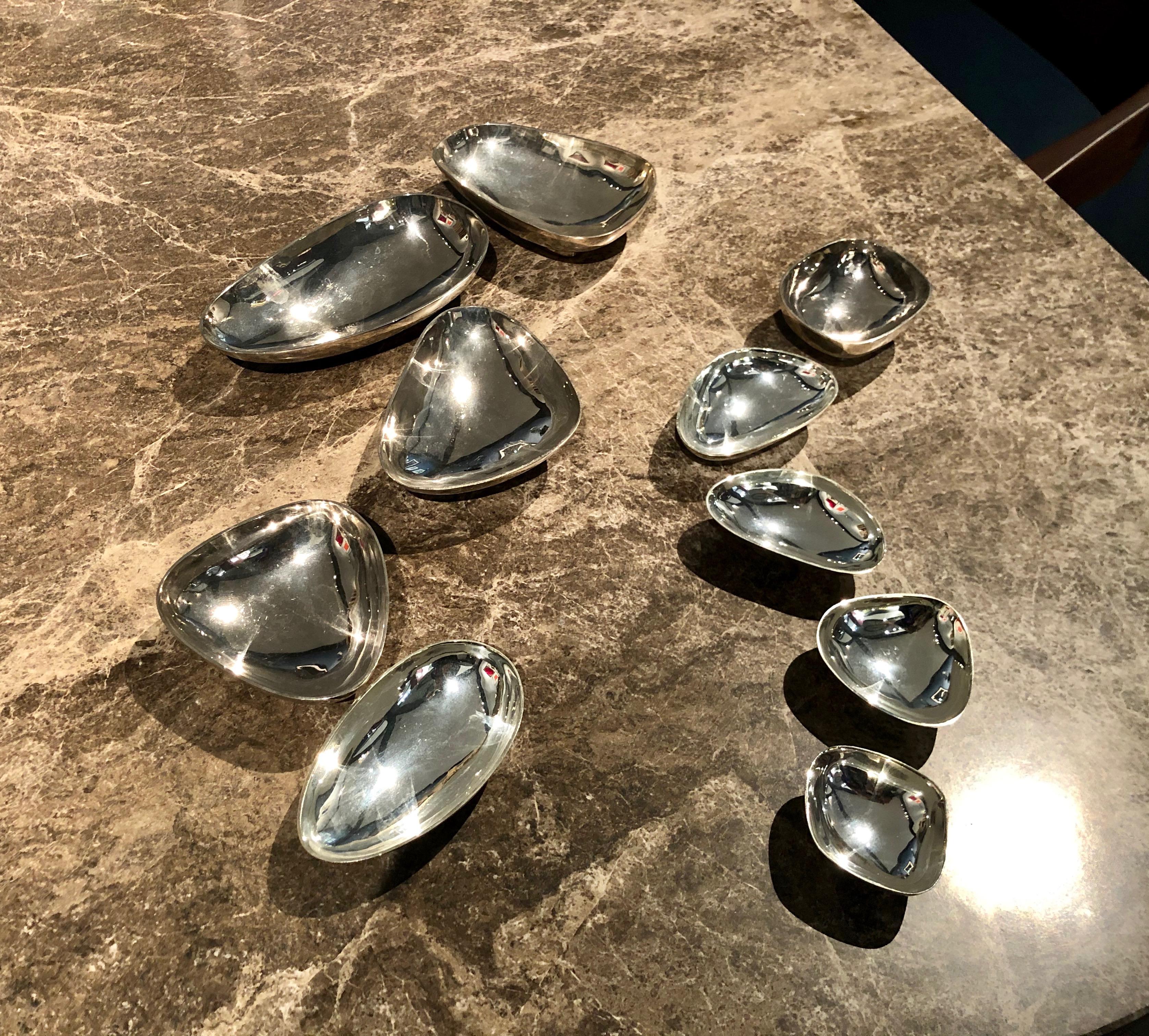 Decorative Cups, PEBBLES, Silver Plated by Reda Amalou Design, 2016 For Sale 5