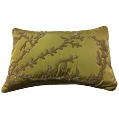 Decorative Cushion Silk Ginger and Coral Design Hand Embroidery