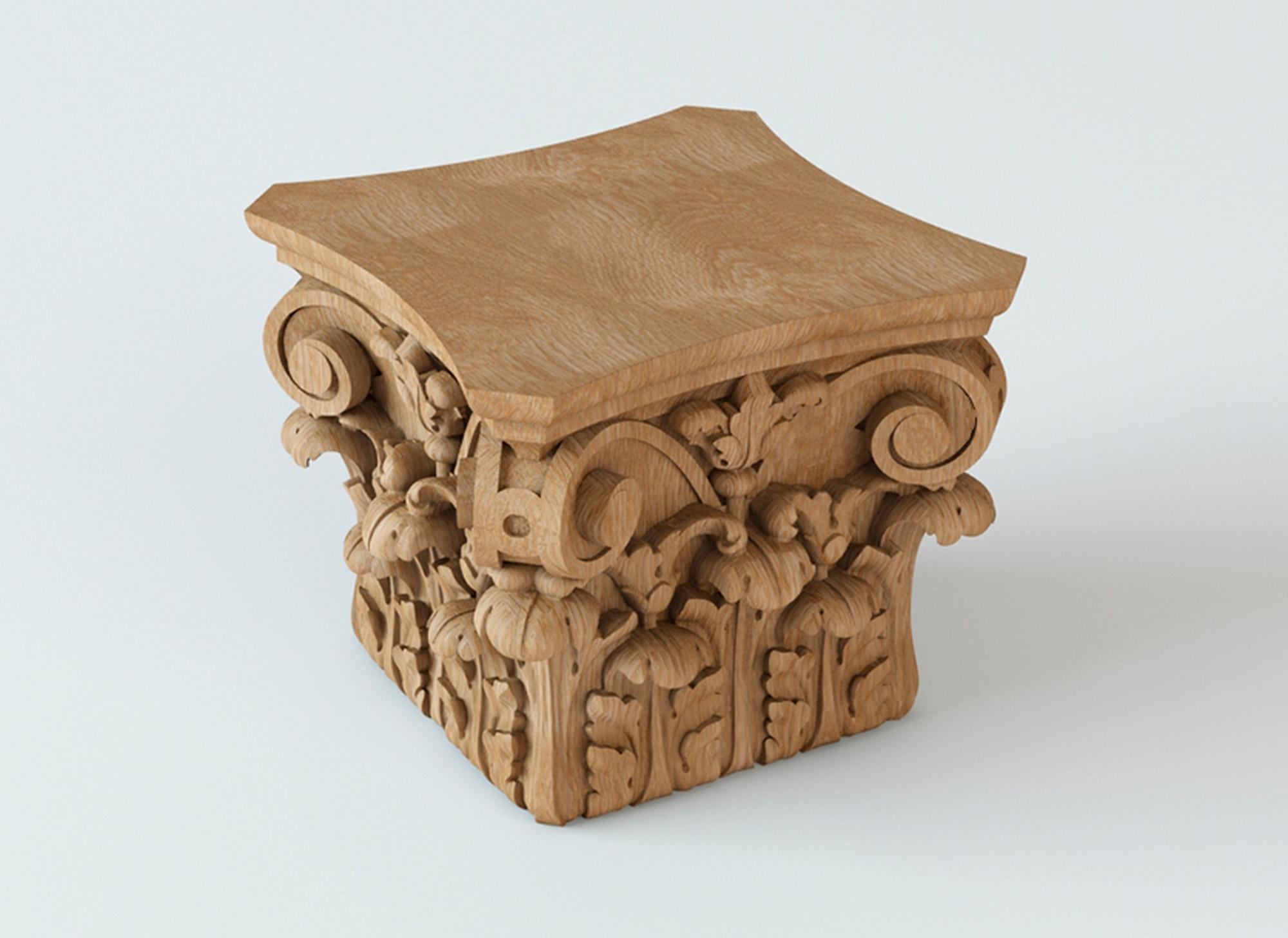 Victorian Corinthian Carved Capital with Acanthus for Walls, Cabinets, Furniture For Sale