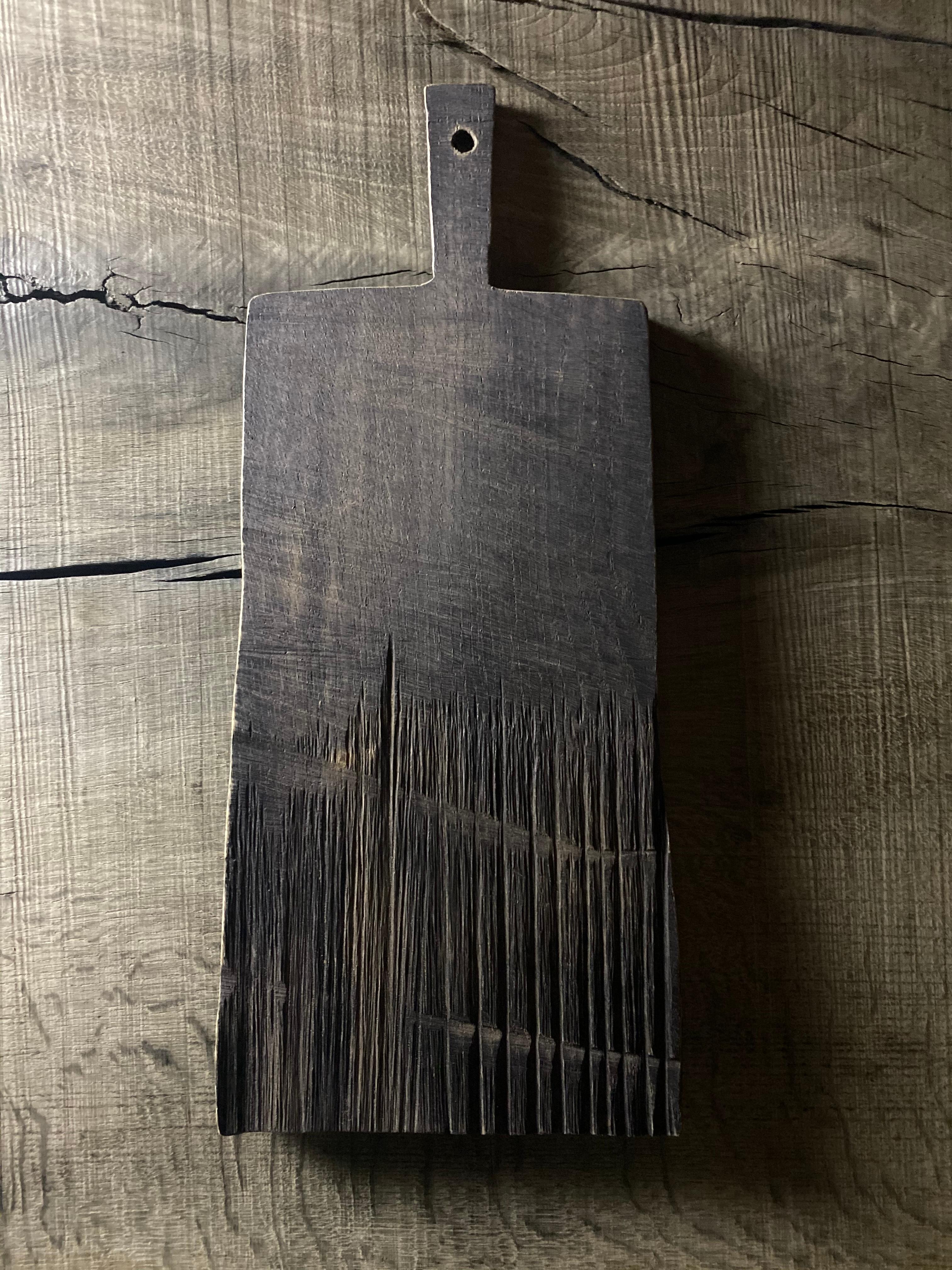 Brutalist Decorative Cutting Board #2, Sculpted Oak For Sale