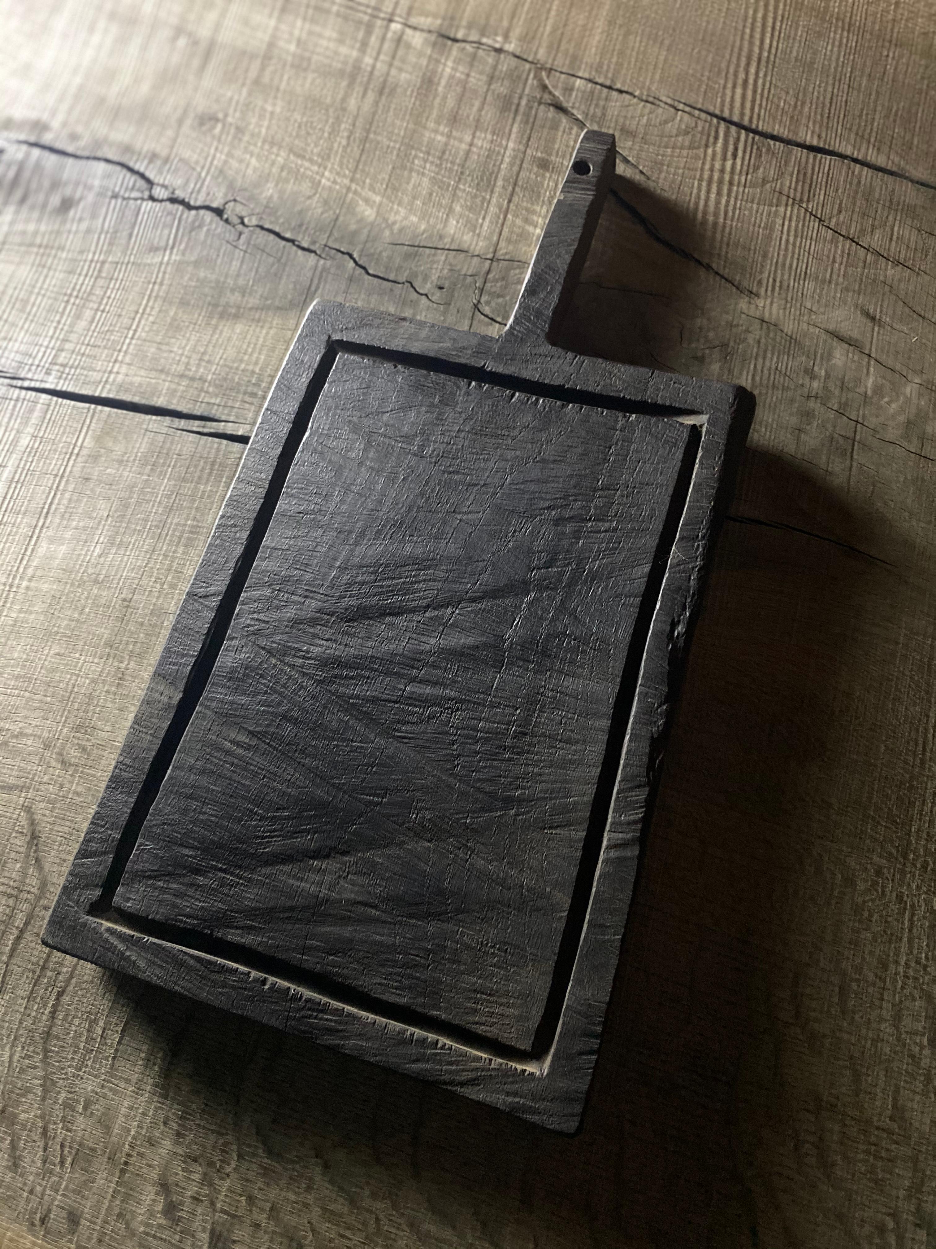 Brutalist Decorative Cutting Board #5, Sculpted Oak For Sale