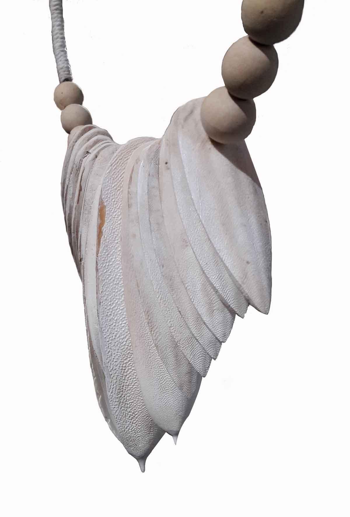  Decorative Cuttlebone Necklace from Bali In Good Condition In New York, NY