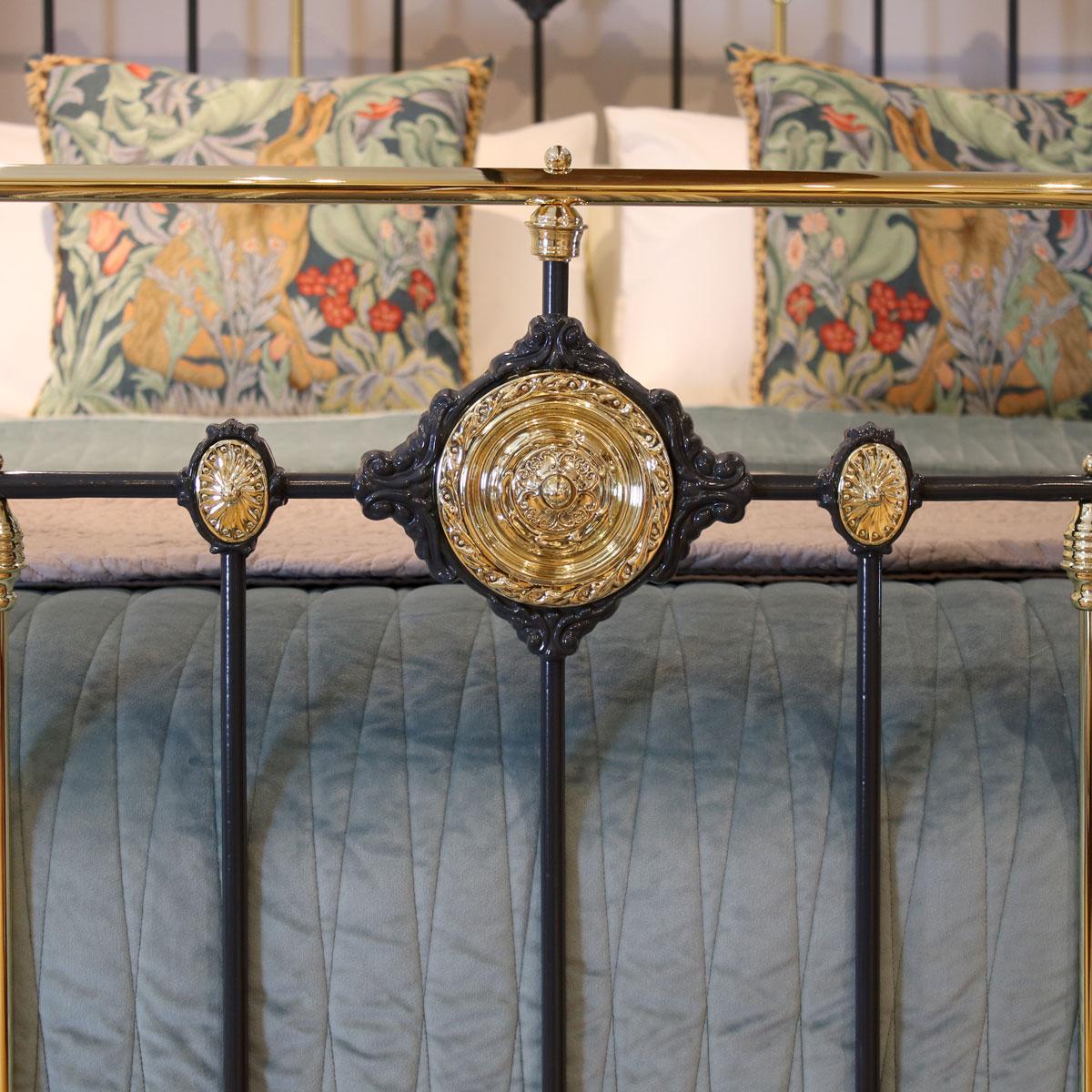 19th Century Decorative Dark Grey Antique Bed MK217