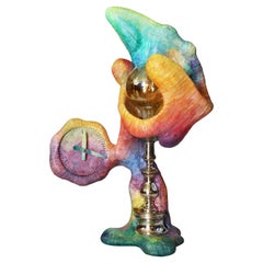 Decorative Design Sculpture Chameleon Clock Lamp I by Vadim Kibardin