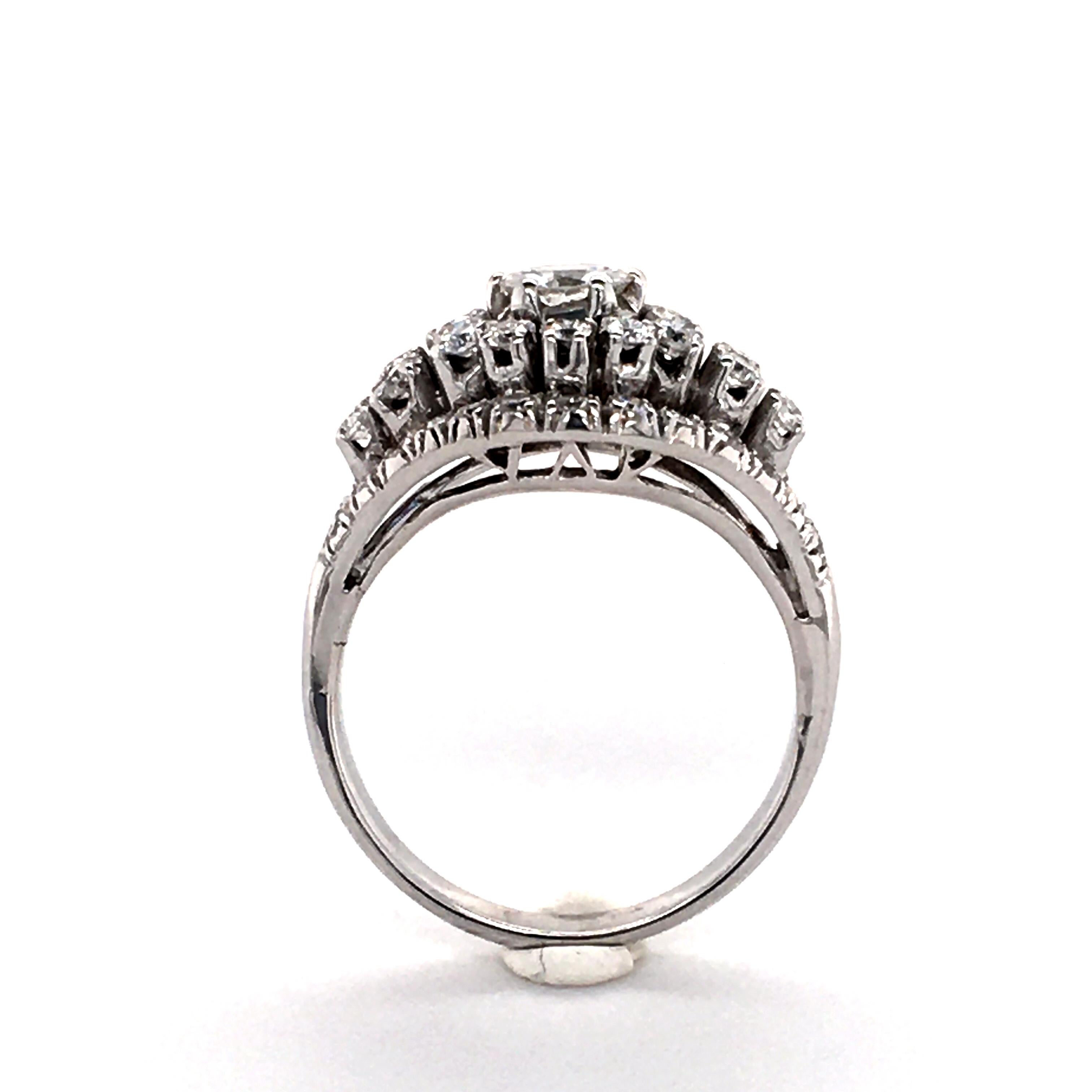 Brilliant Cut Decorative Diamond Ring in 18 Karat White Gold by Bucherer