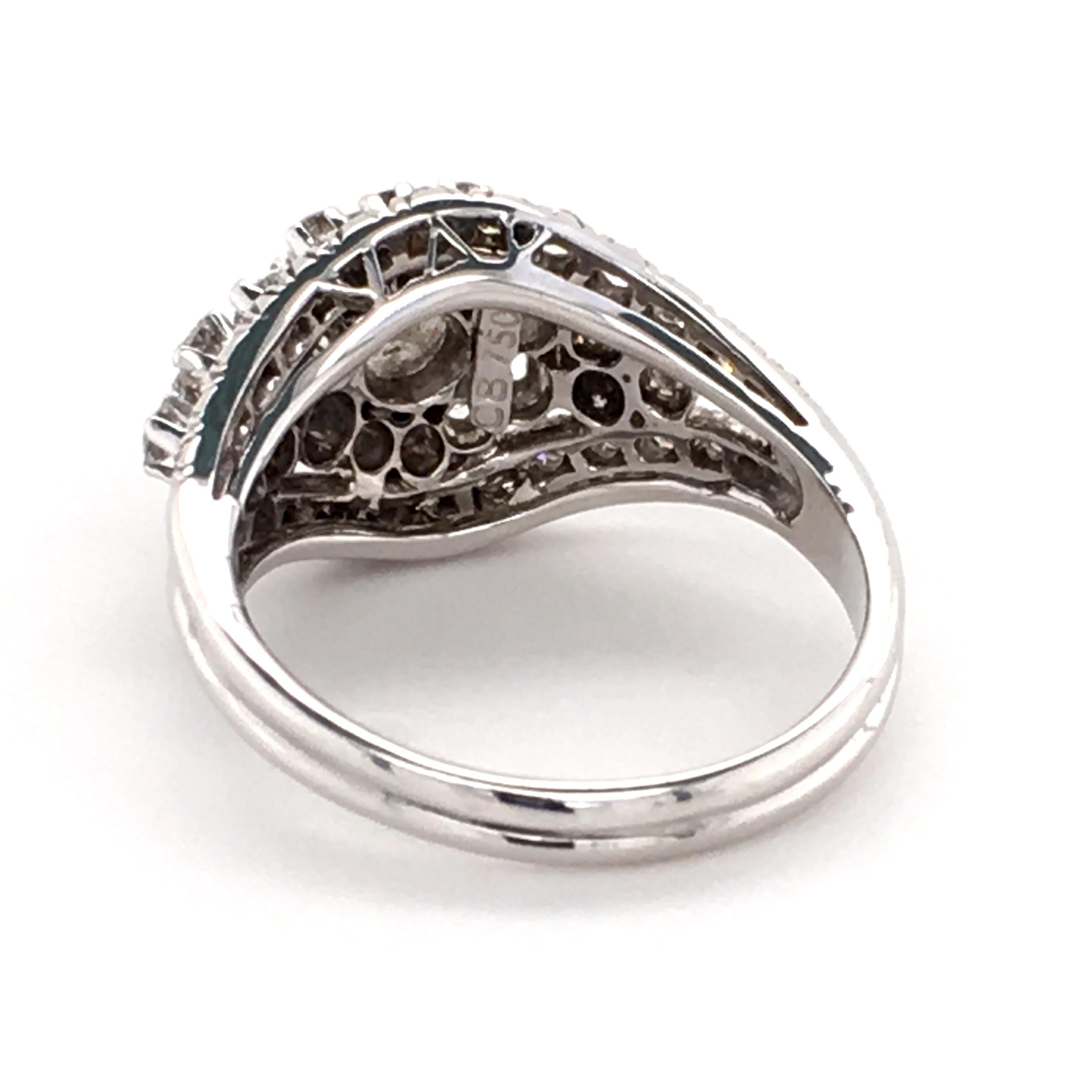 Decorative Diamond Ring in 18 Karat White Gold by Bucherer 1