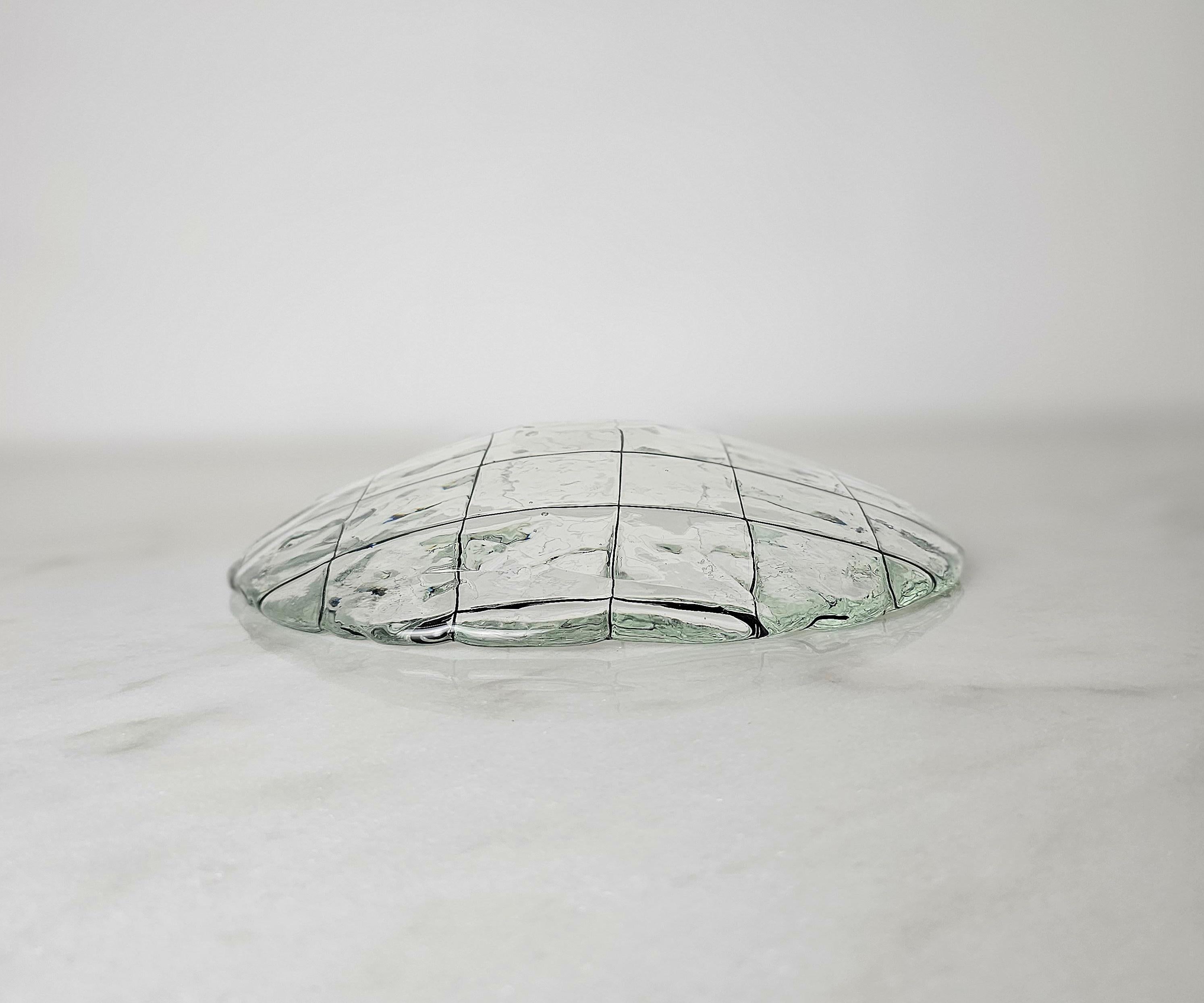 Decorative Dish Murano Glass Circular Midcentury Modern Italian Design 1950s For Sale 5