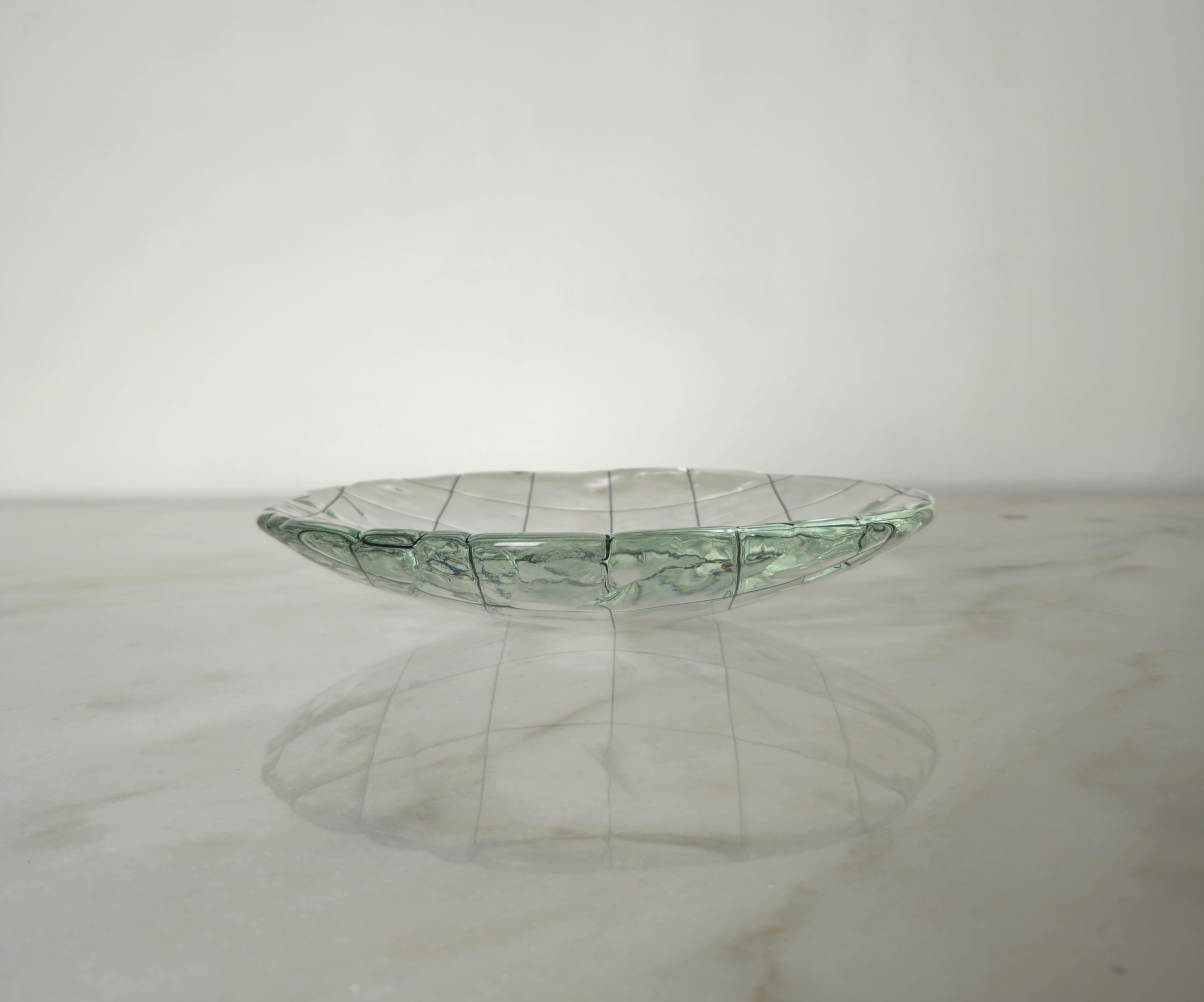 Mid-Century Modern Decorative Dish Murano Glass Circular Midcentury Modern Italian Design 1950s For Sale