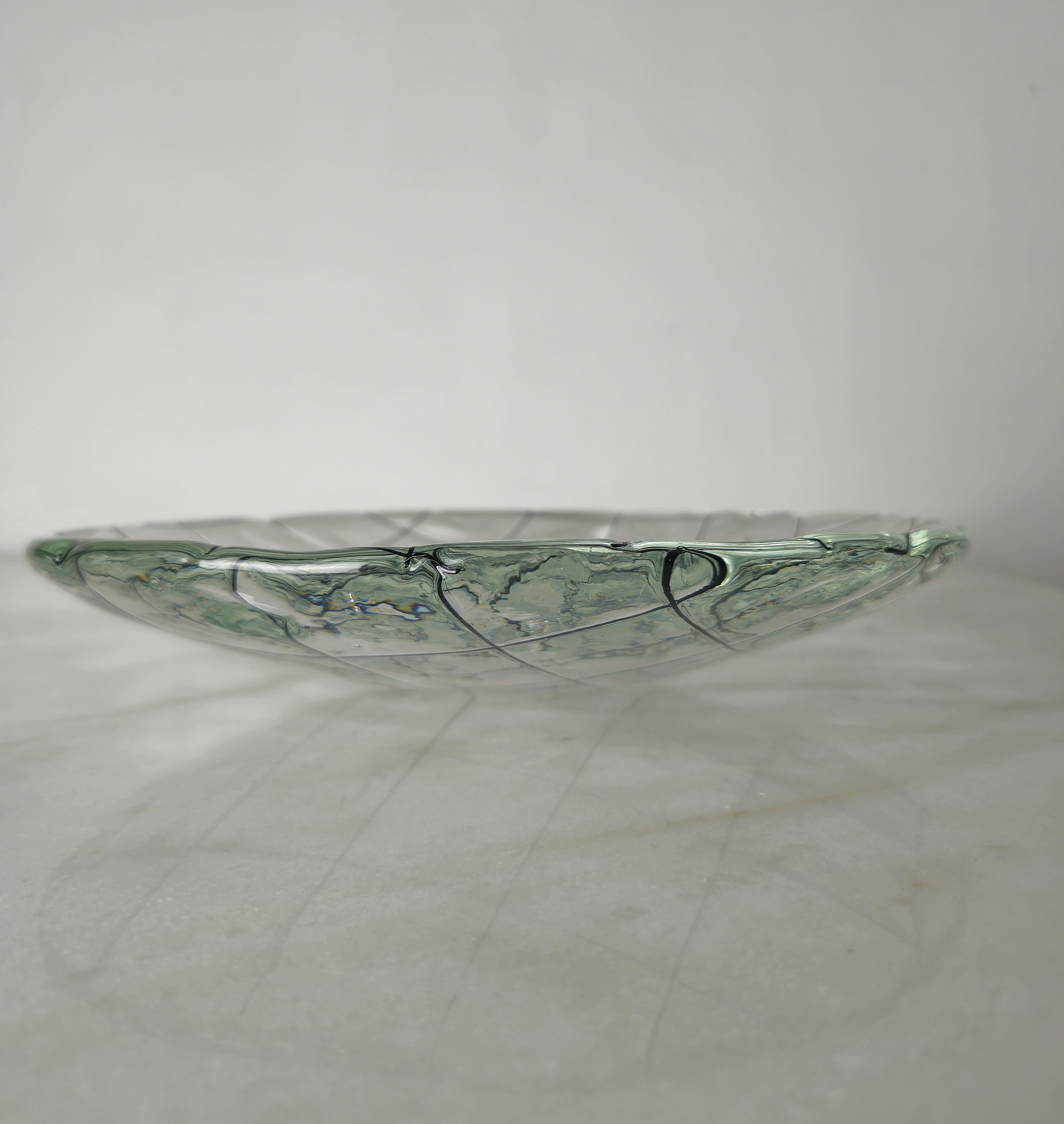 Decorative Dish Murano Glass Circular Midcentury Modern Italian Design 1950s For Sale 3
