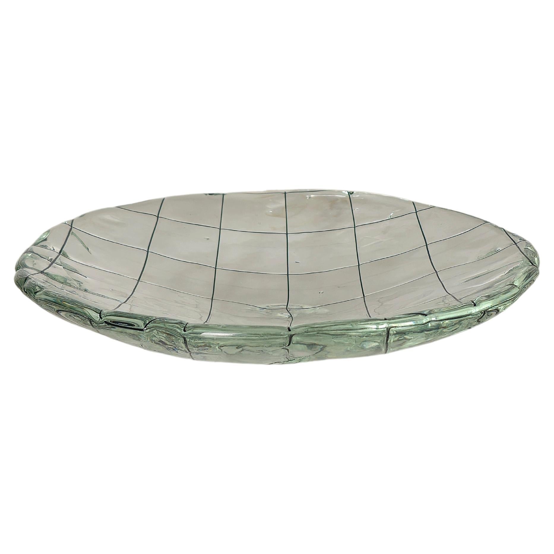 Decorative Dish Murano Glass Circular Midcentury Modern Italian Design 1950s
