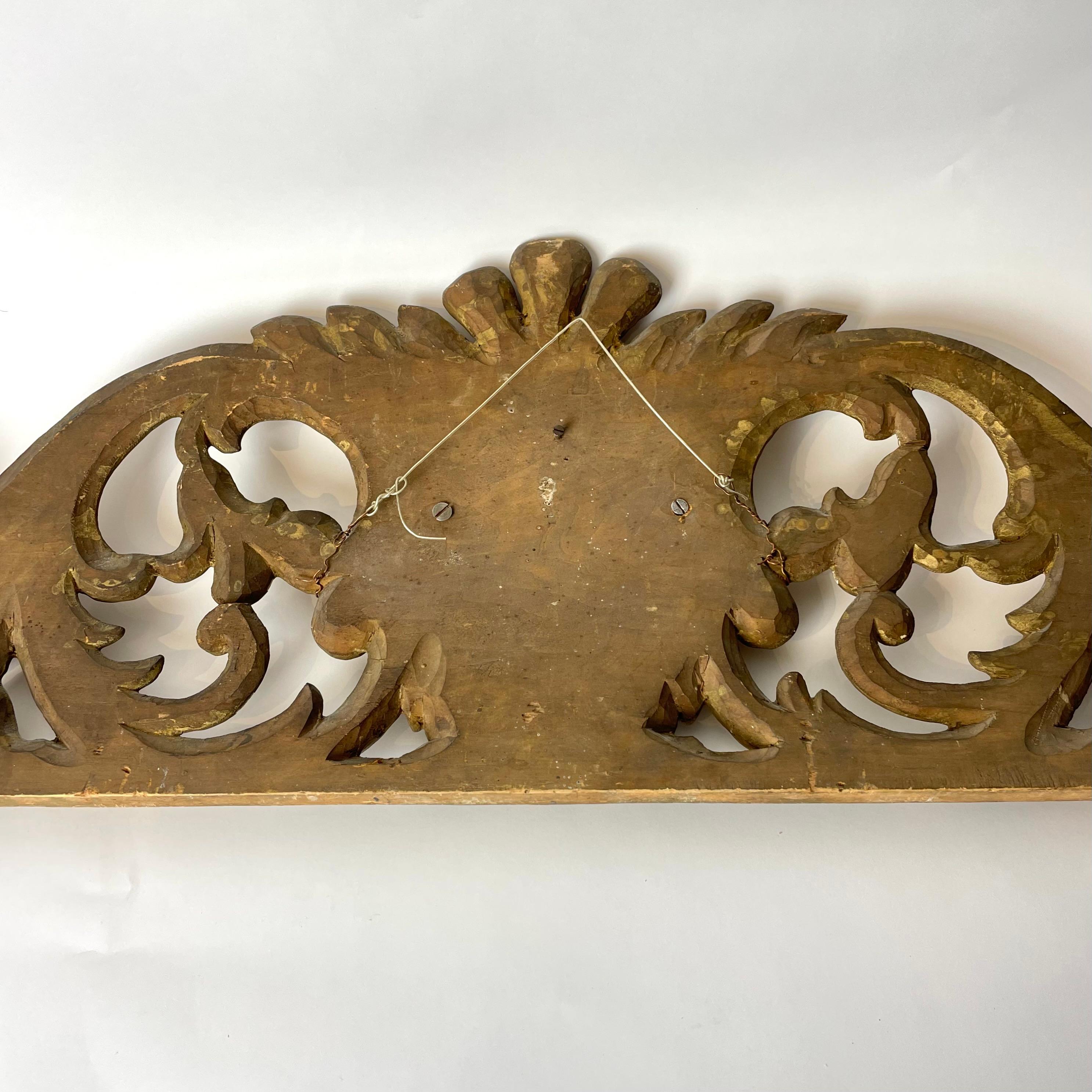 Decorative Door Moulding Architrave Gilt and Silvered Wood Panel, 18th Century For Sale 4