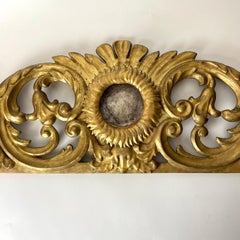 Decorative Door Moulding Architrave Gilt and Silvered Wood Panel, 18th Century