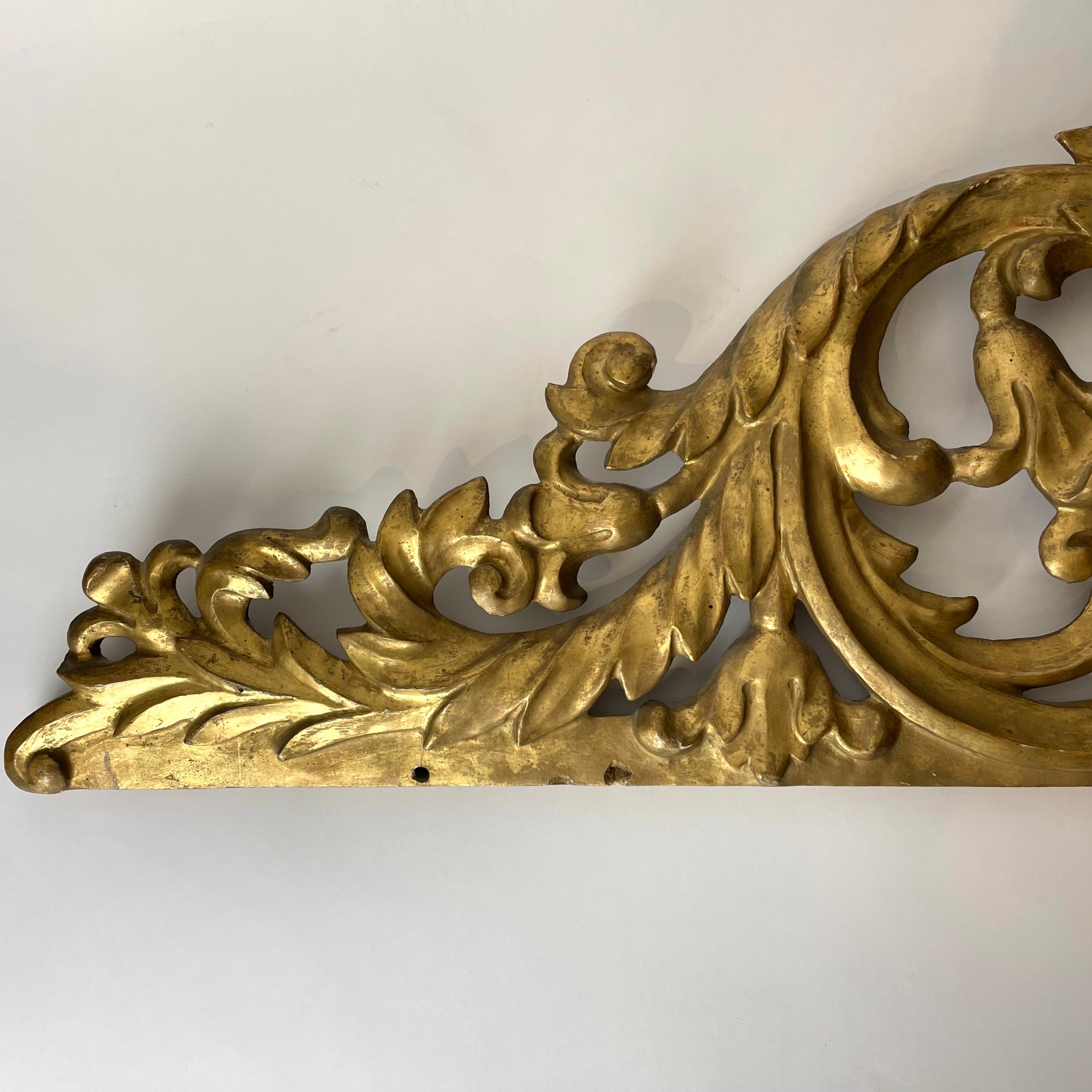 Decorative Door Moulding Architrave Gilt and Silvered Wood Panel, 18th Century For Sale 3