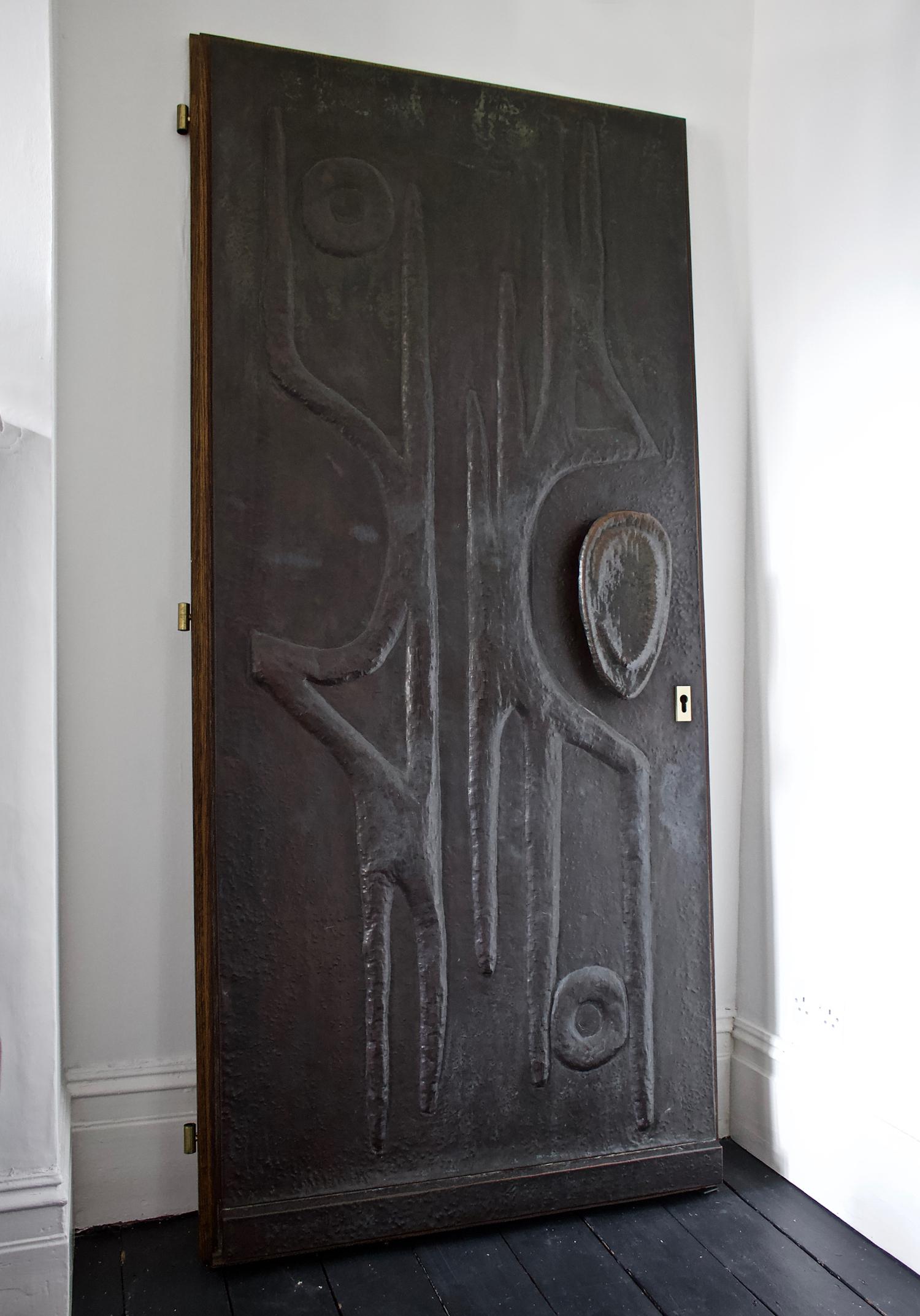 Decorative Door with Hammered Copper Cladding 5