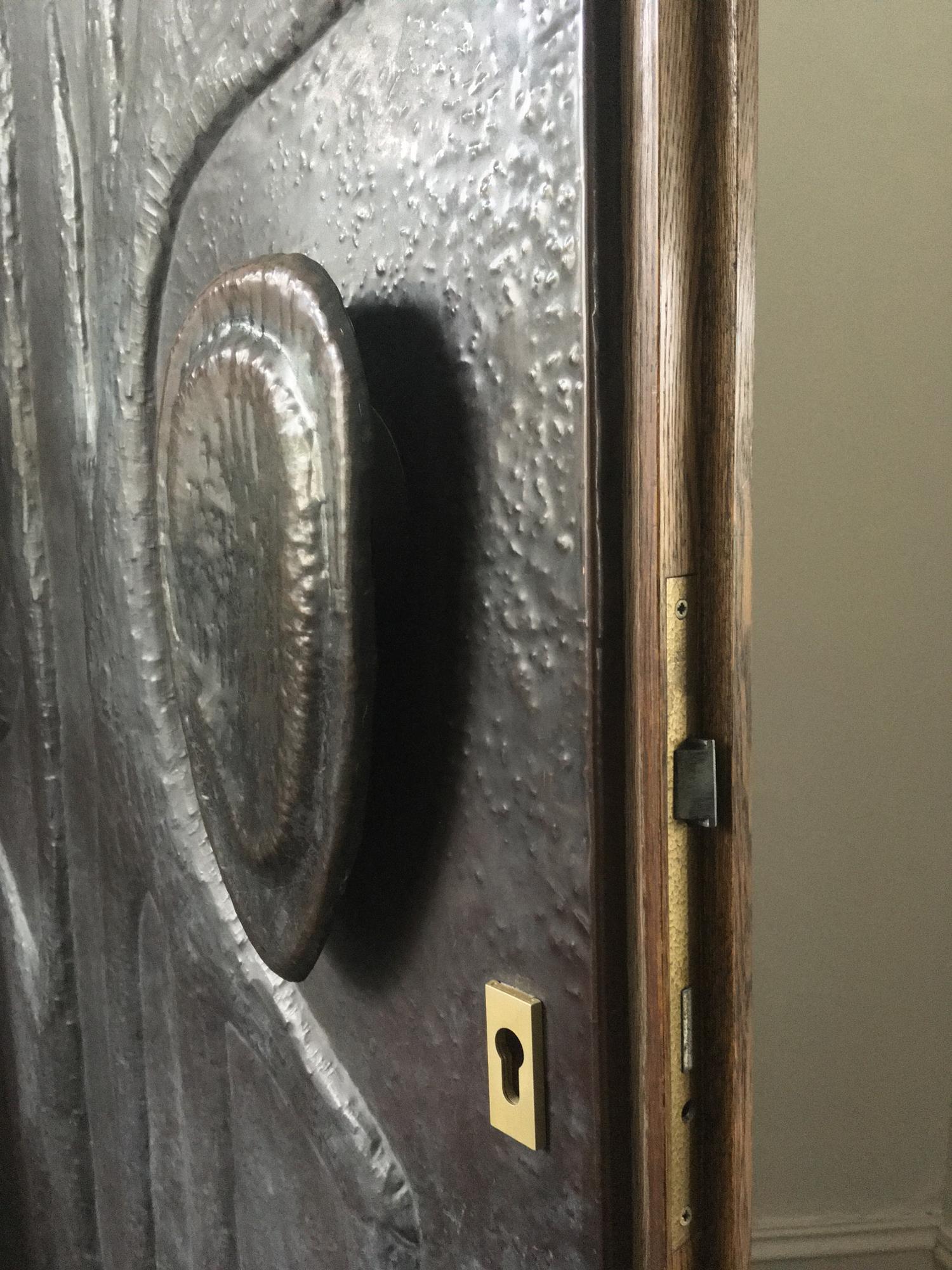Decorative Door with Hammered Copper Cladding 1