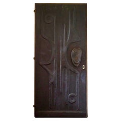 Vintage Decorative Door with Hammered Copper Cladding