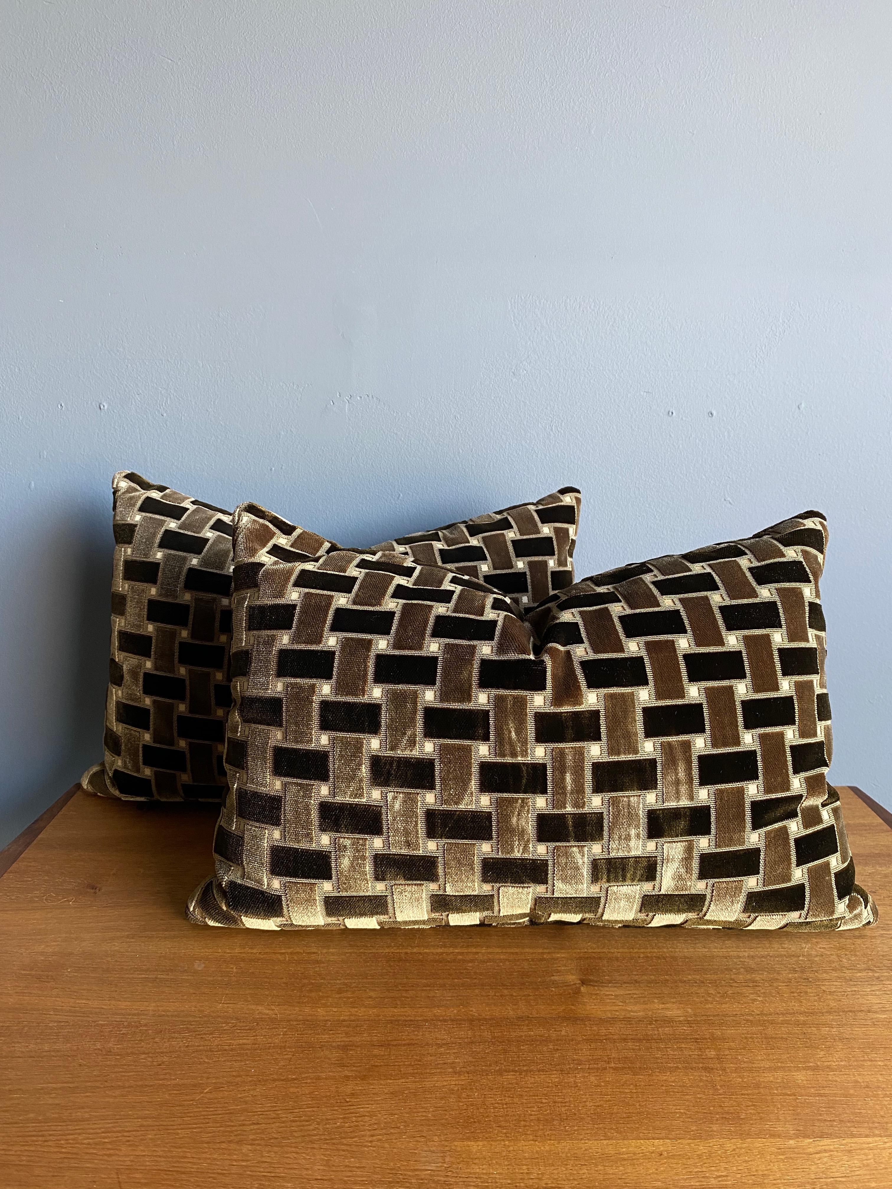 Decorative down fill pillows by Donghia.