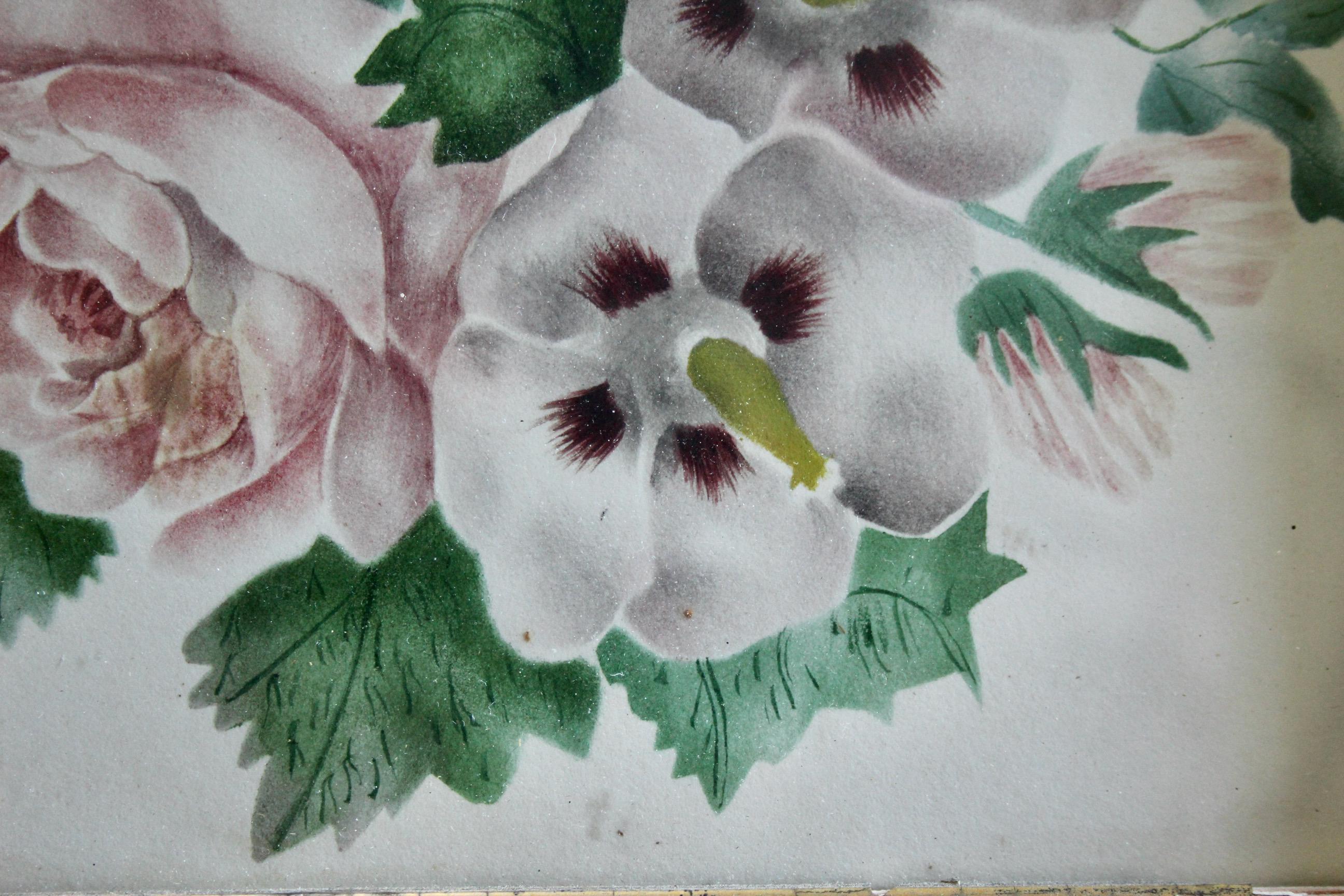 dessin décoratif de fleurs aquarelle Bon état - En vente à grand Lancy, CH