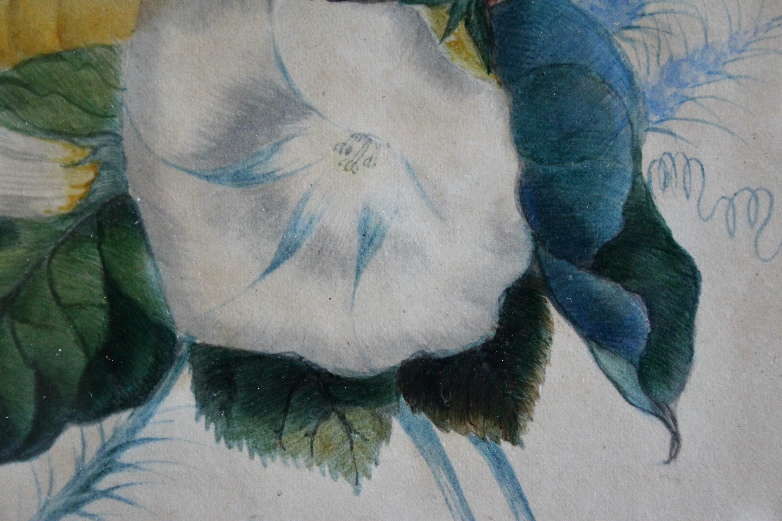 dekorative Zeichnung von Blumen Aquarell im Zustand „Gut“ im Angebot in grand Lancy, CH