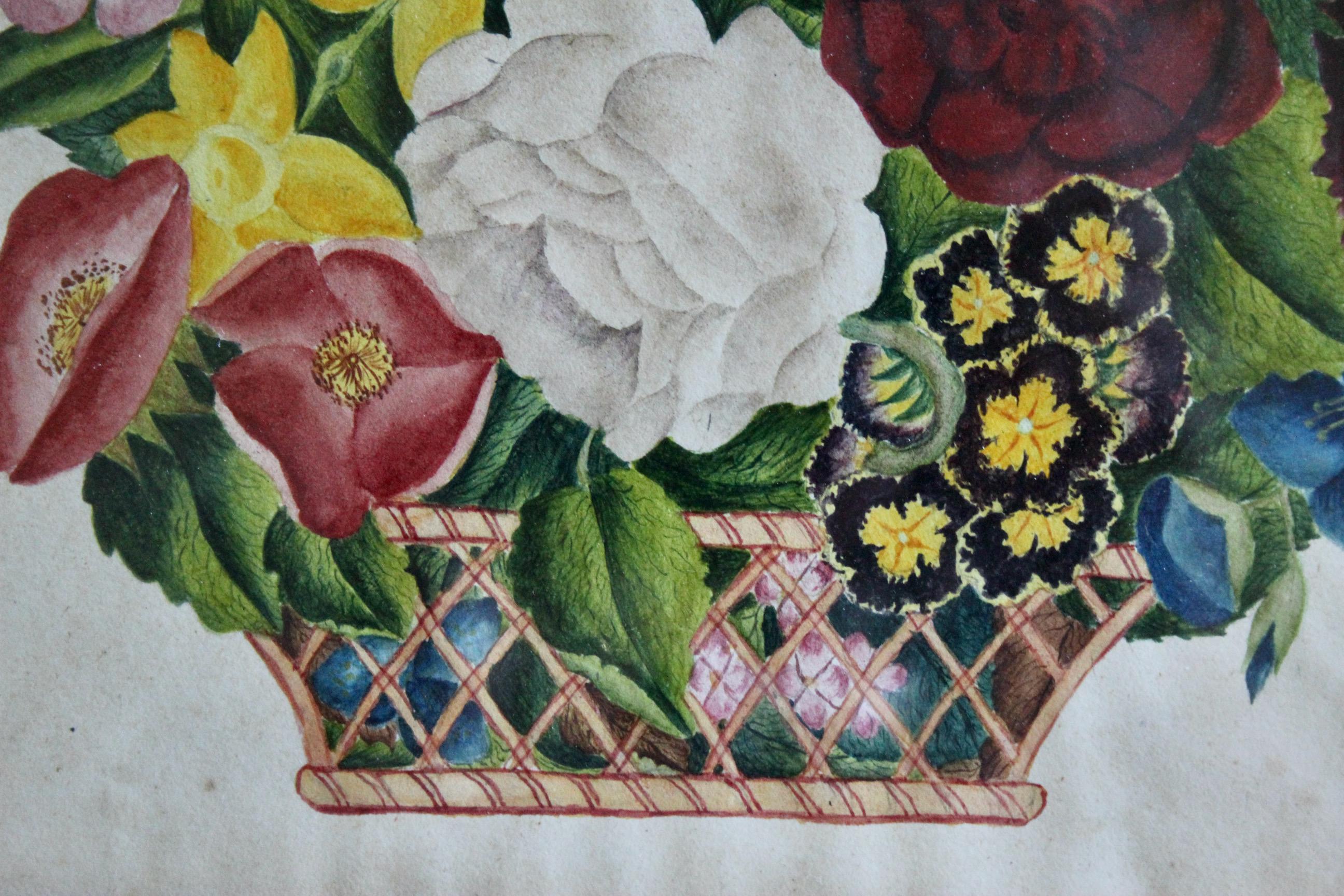 dekorative Zeichnung von Blumen Aquarell im Zustand „Gut“ im Angebot in grand Lancy, CH