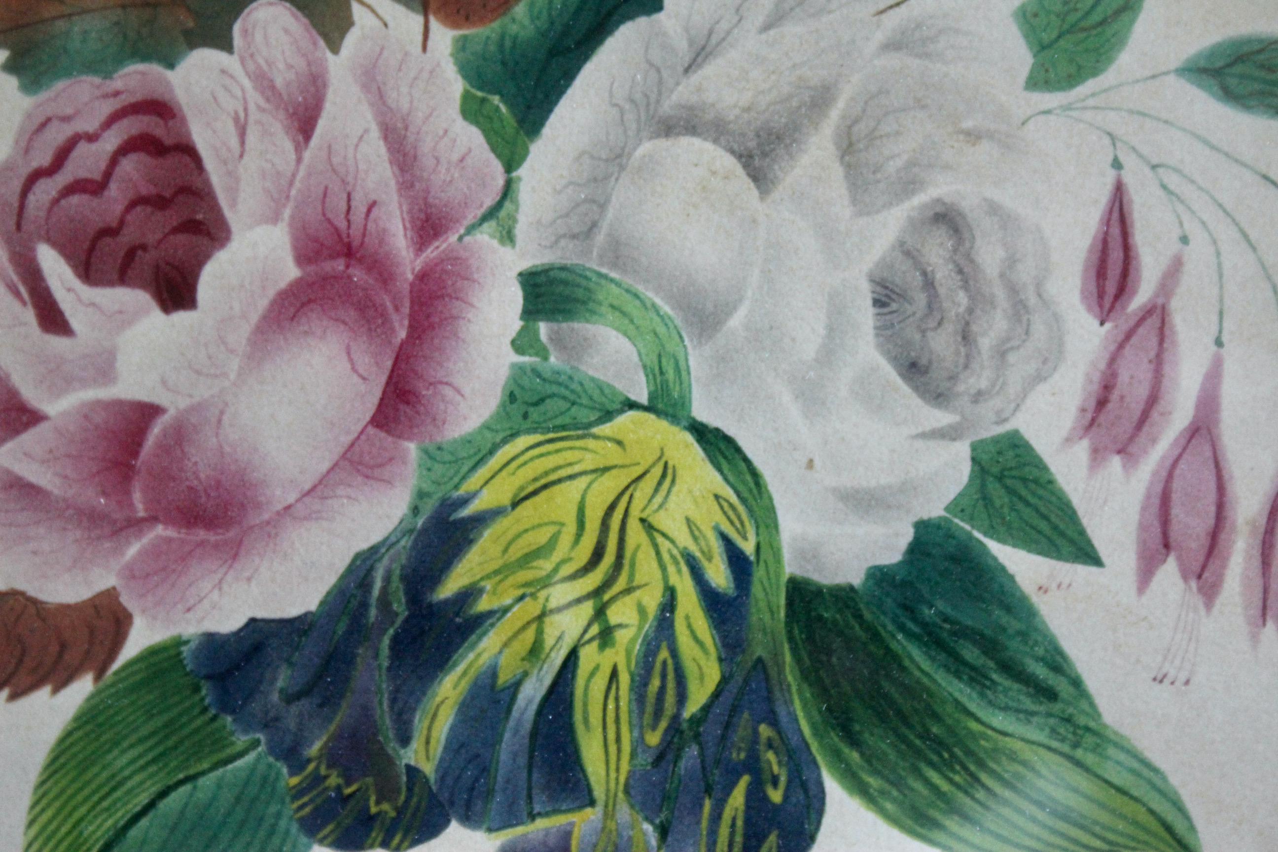 dekorative Zeichnung von Blumen Aquarell im Zustand „Gut“ im Angebot in grand Lancy, CH