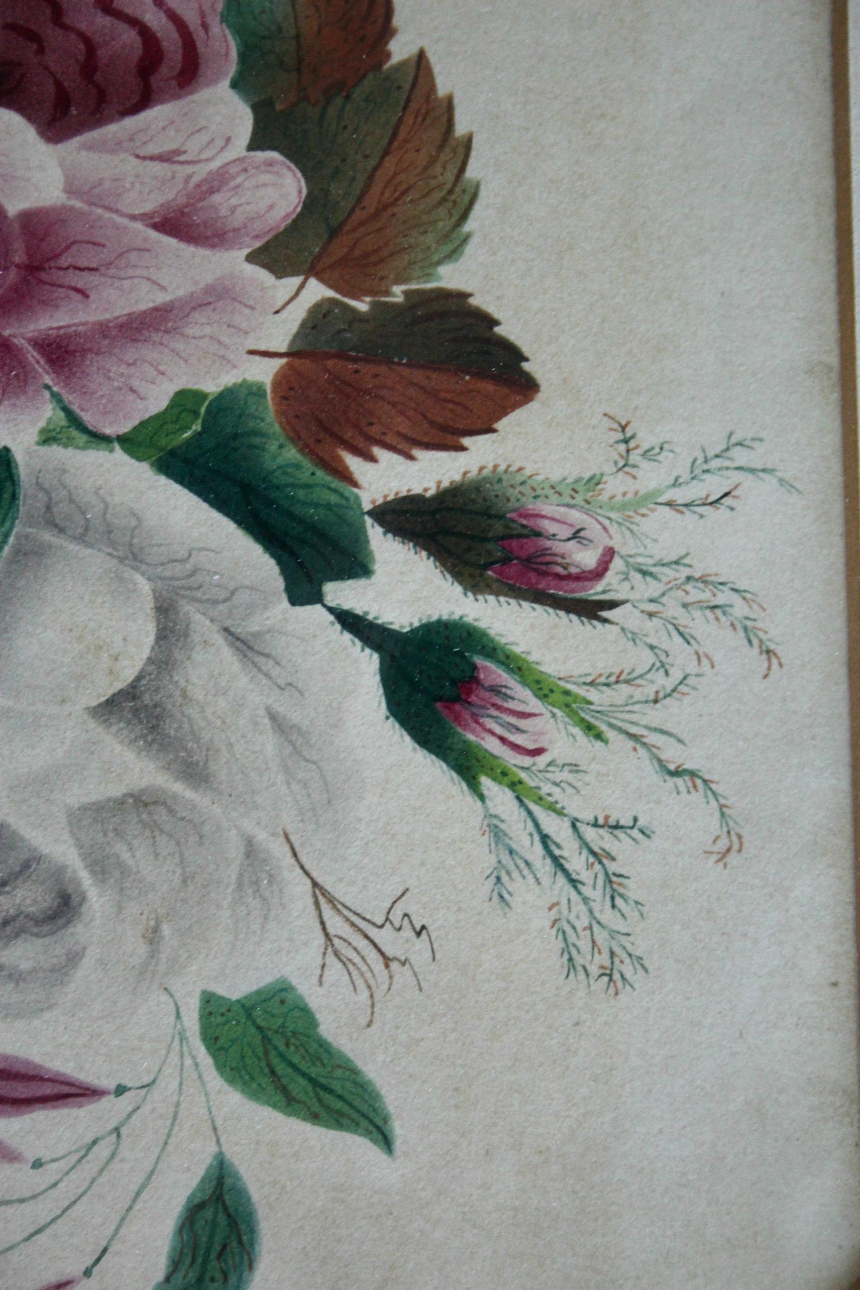 dekorative Zeichnung von Blumen Aquarell im Angebot 1