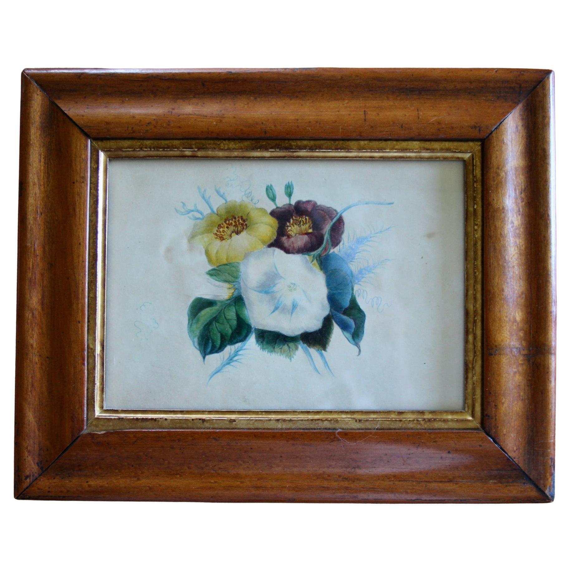dekorative Zeichnung von Blumen Aquarell im Angebot