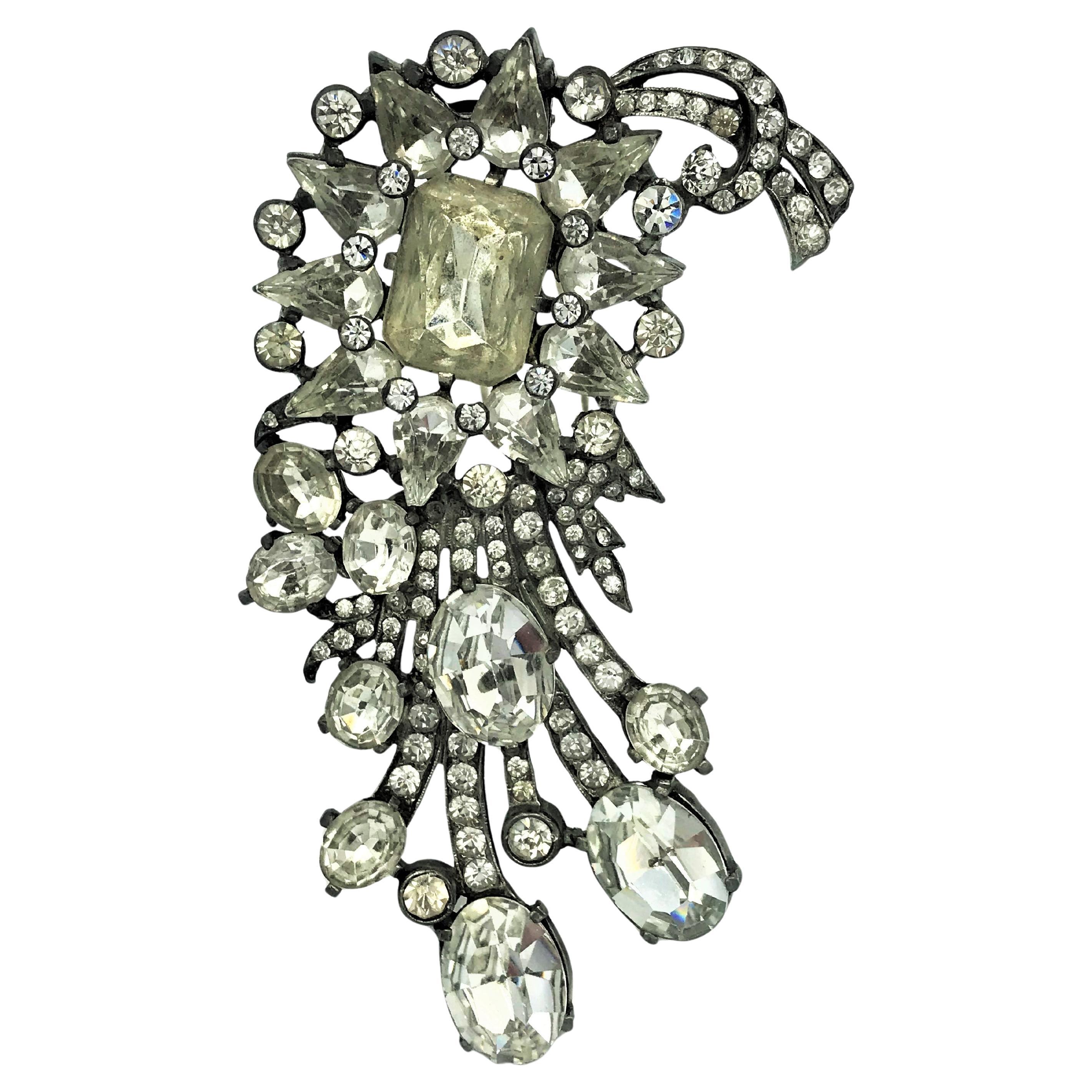Decorative dress clip from the early 1940's, signed EISENBERG ORIGINAL USA