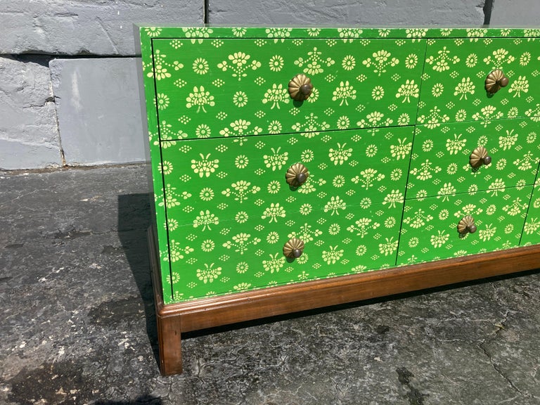 Decorative Dresser, Hand Painted, Brass, Hollywood Regency