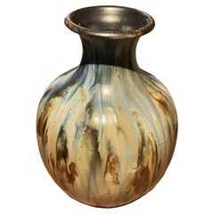 Decorative Drip Glaze Vase Signed By Roger Guerin, Belgium, 1920s