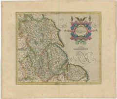 Decorative Early Hand-Colored Map of the Northeast of England, ca.1620