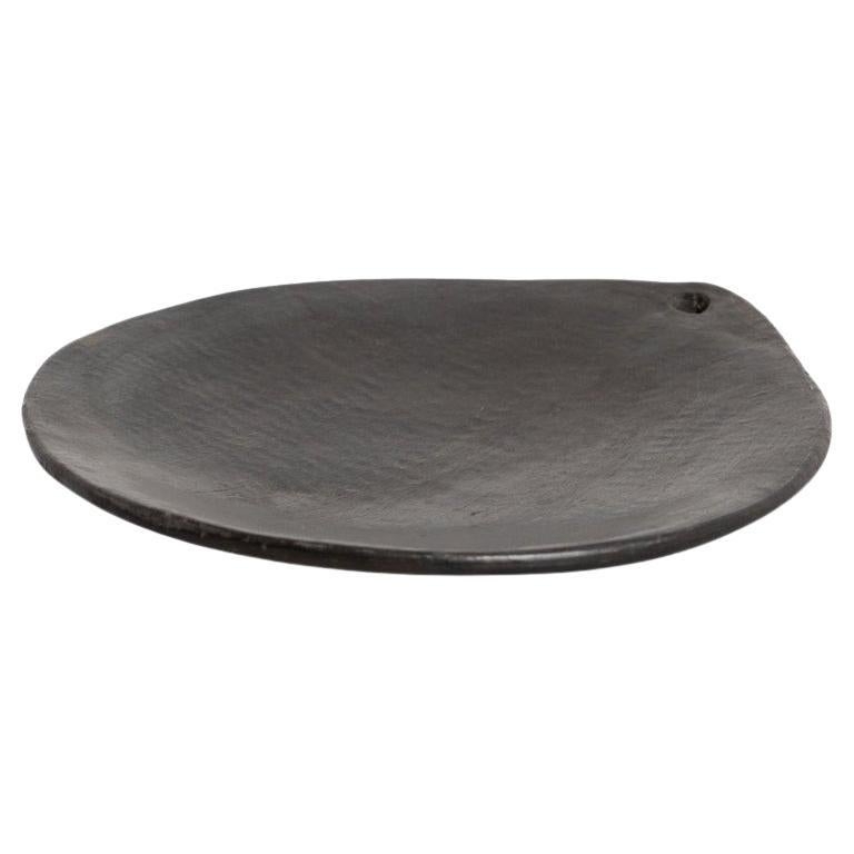 Spanish Design Decorative Black Earthenware Tray, Circa 1950