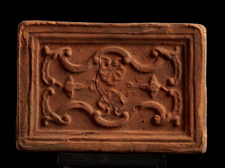 Decorative Earthenware Tiles with Abstract Relief For Sale at 1stDibs