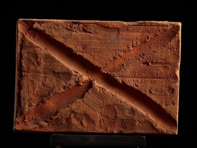 Decorative Earthenware Tiles with Abstract Relief For Sale at 1stDibs