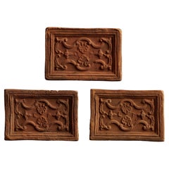 Decorative Earthenware Tiles with Abstract Relief