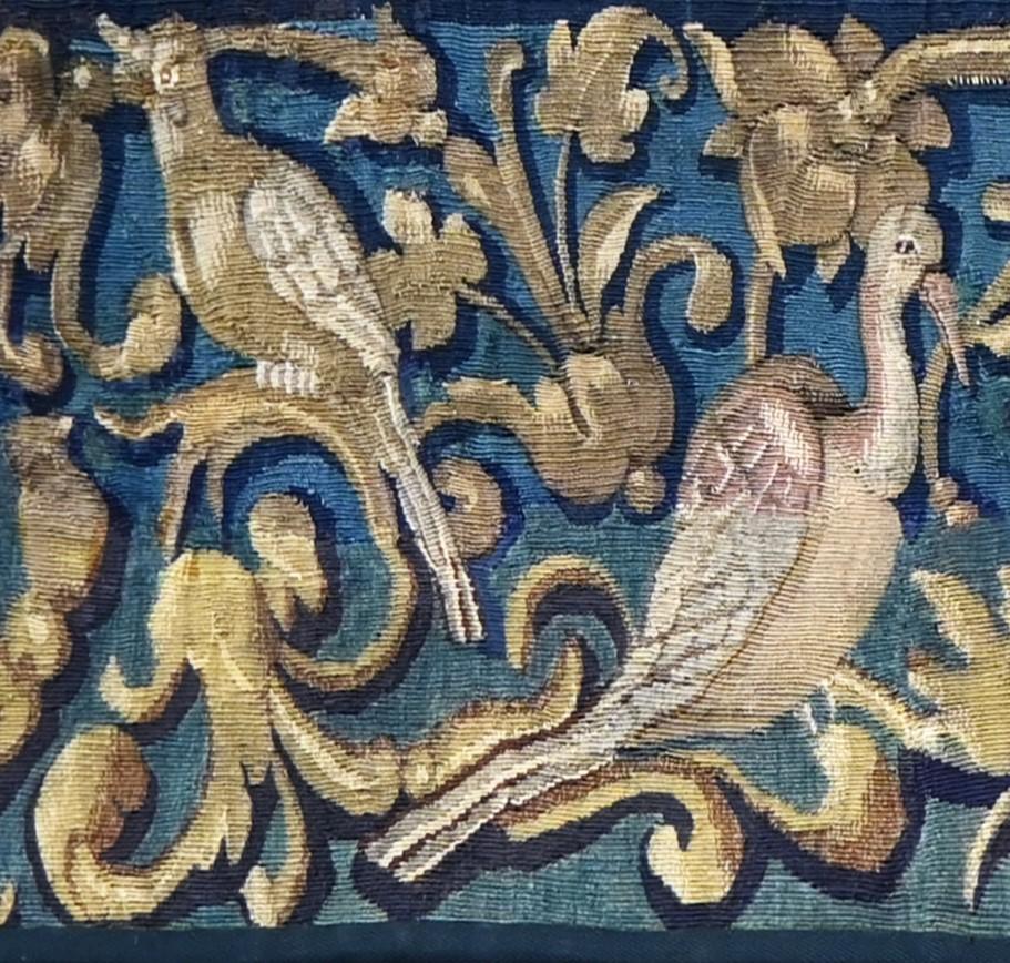 French Decorative Element, Fragment Of Brussels Tapestry 17th Century - No. 1450 For Sale